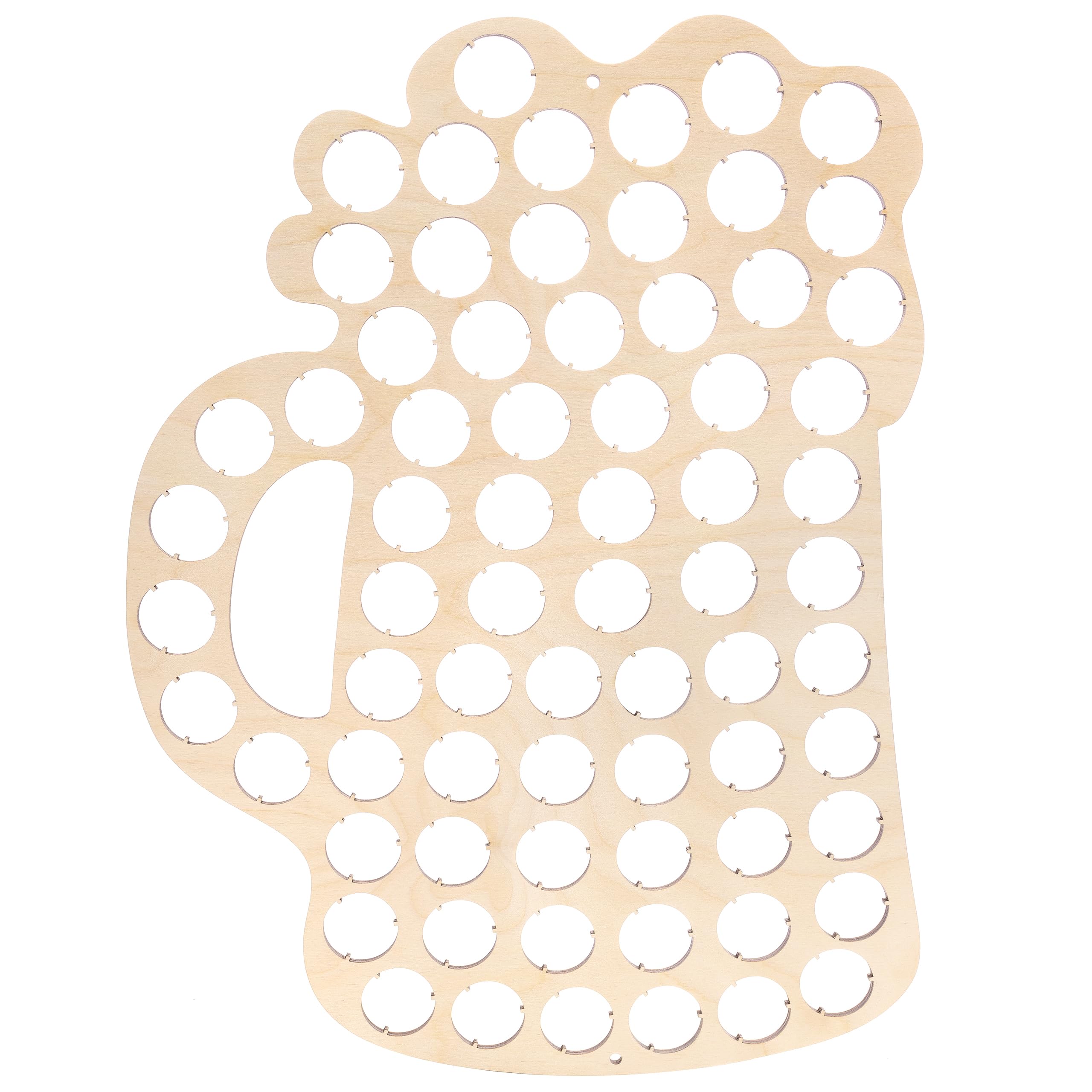 Creative Deco Kufel ze Sklejki na Kapsle od Piwa 32,5x44x0,5cm | Kolekcja 70 Kapsli z Butelek | Drewniana Dekoracja Ścienna | Prezent dla Miłośników Piwa i Kolekcjonerów