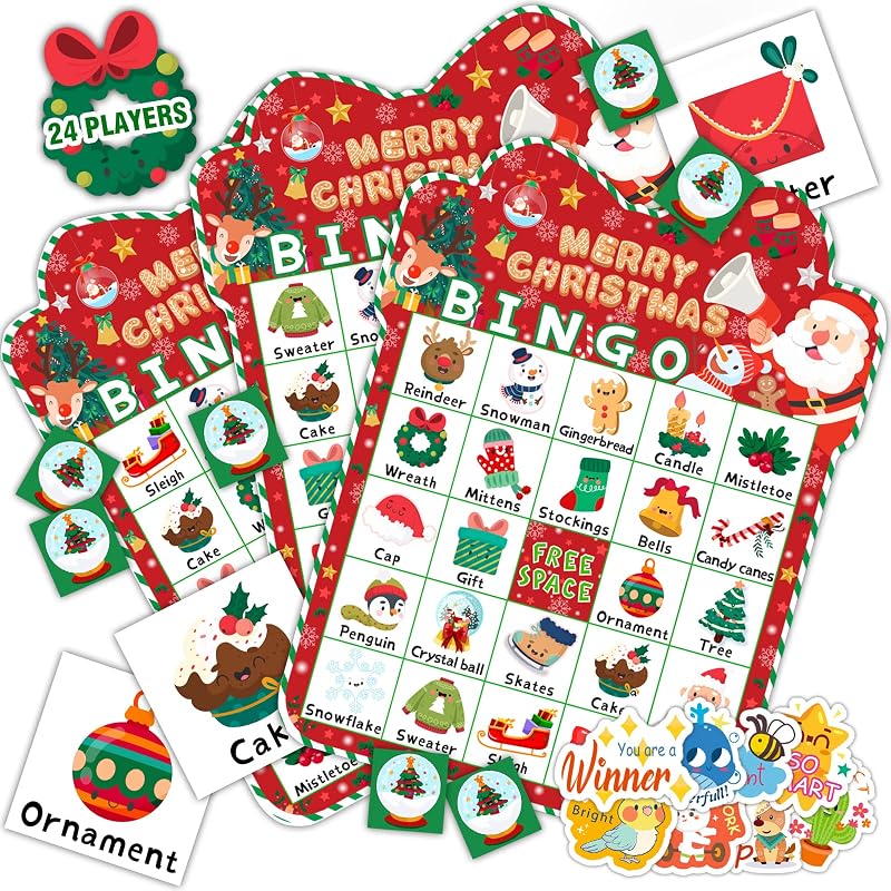 HomSeon Christmas Bingo Game (24 Players)