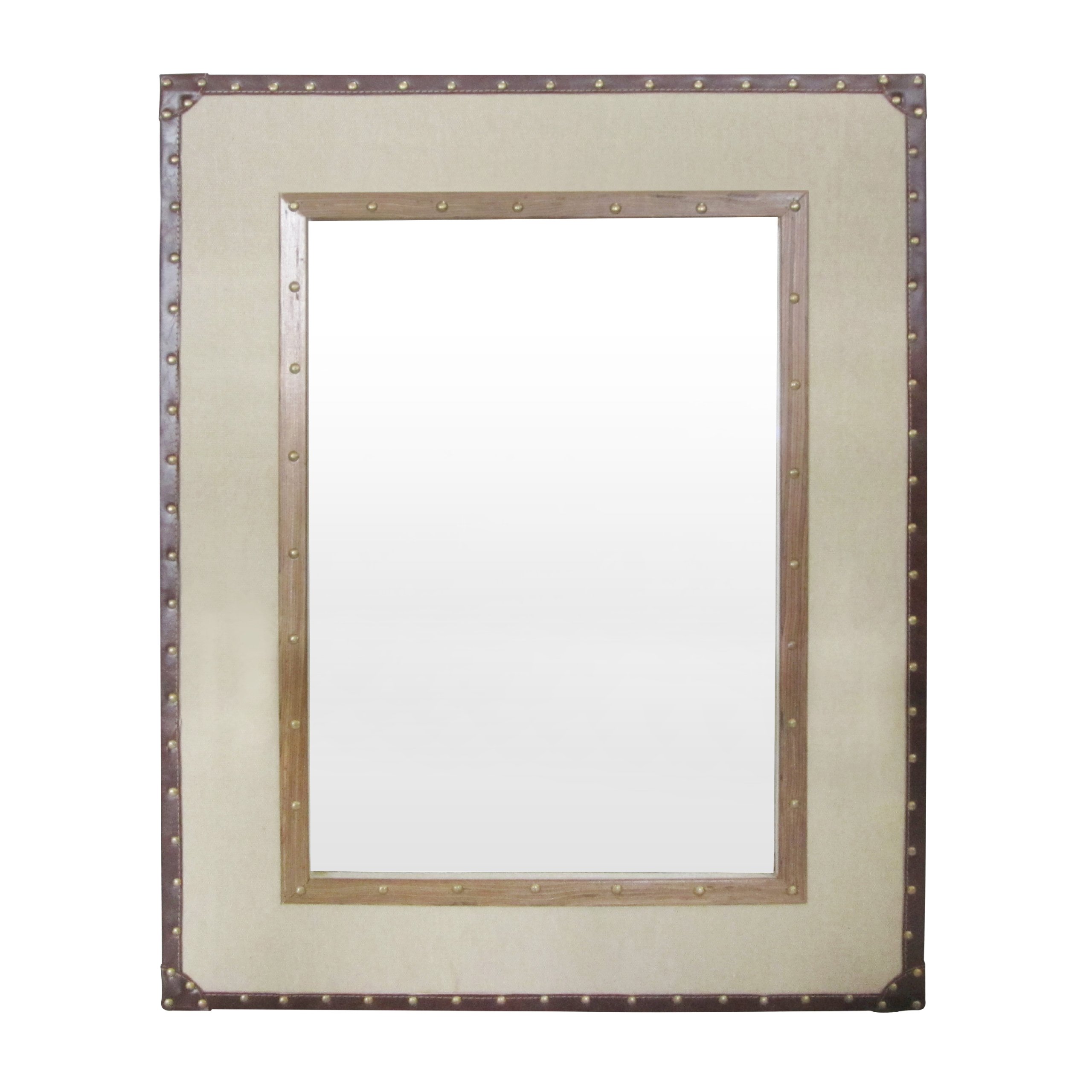 Linella Natural Linen and Cotton Mix Mirror - Premier Housewares