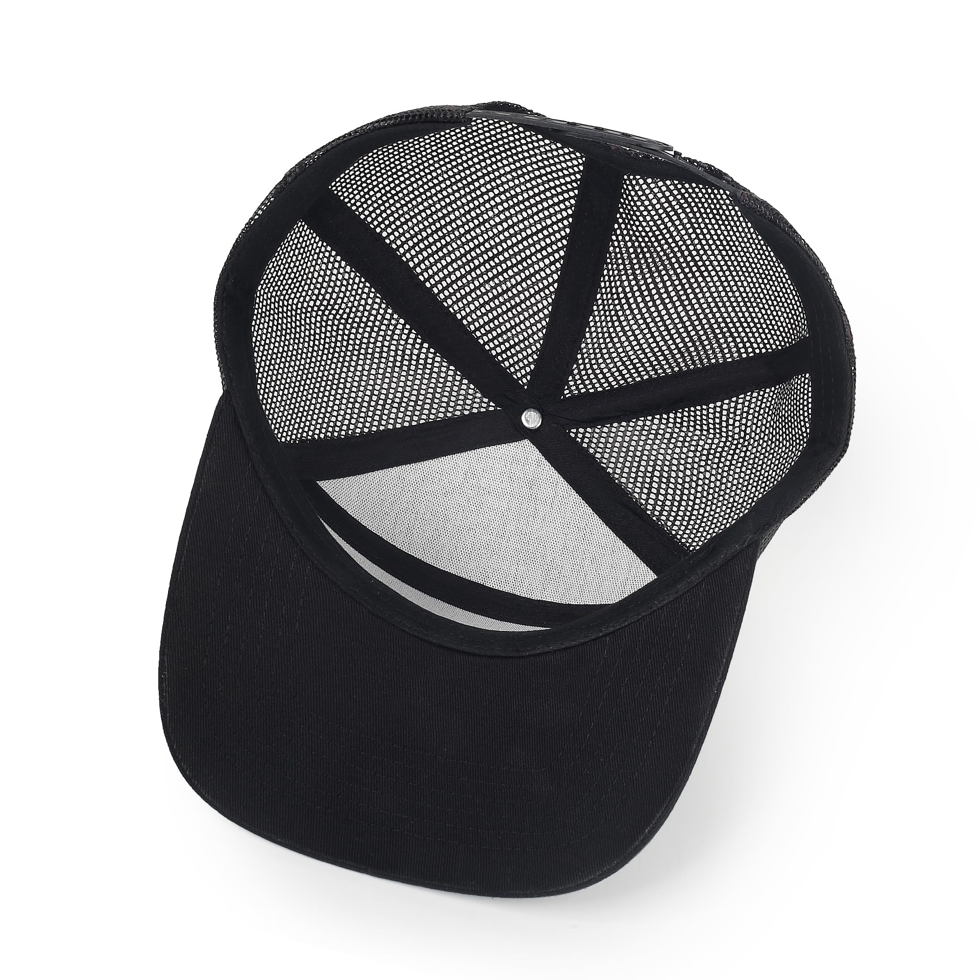 Cappelli da camionista a 7 pannelli, 3 pezzi, con visiera piatta, per donne e uomini | Cappello da baseball regolabile, in rete traspirante