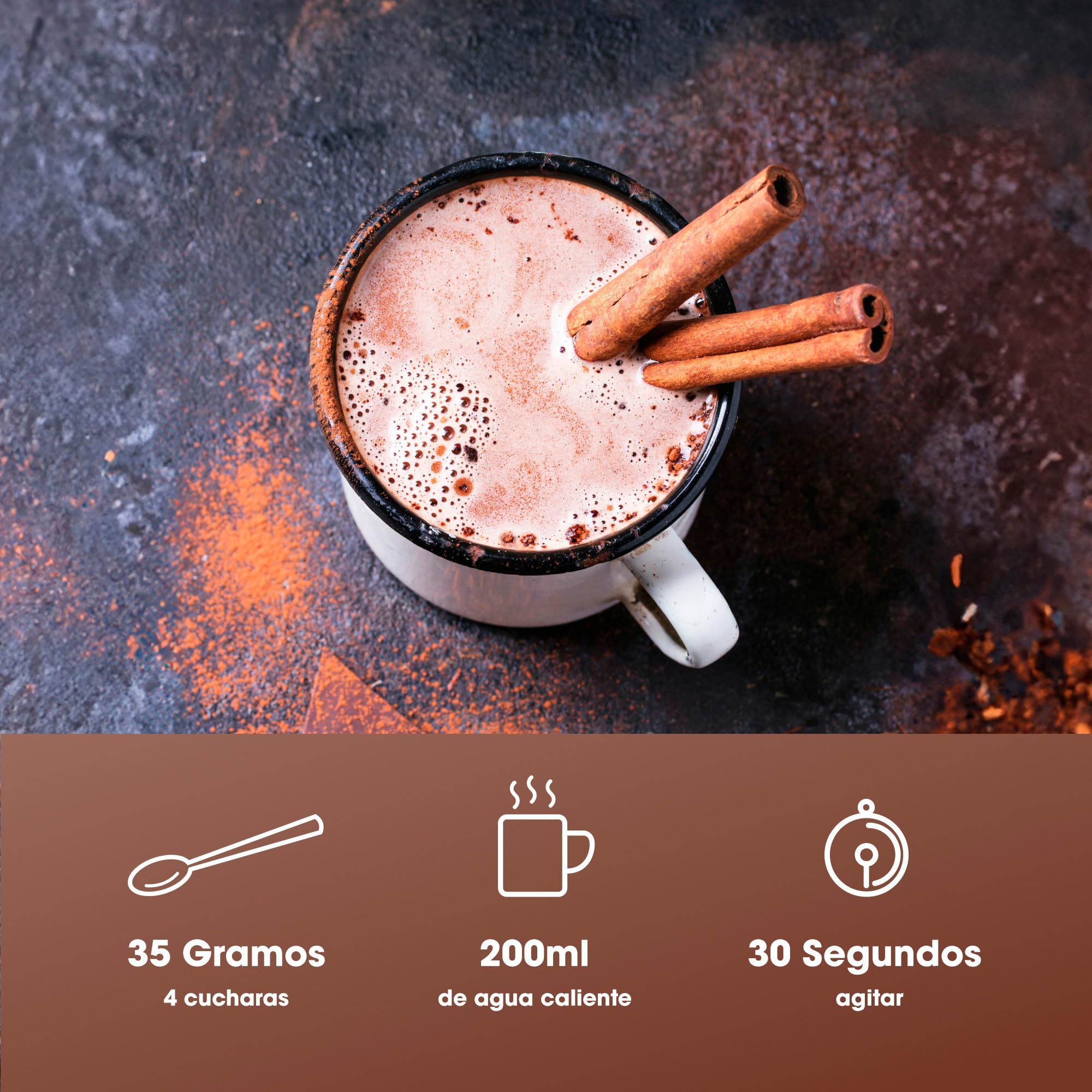 Optimum Nutrition Chocolate Caliente Proteico en Polvo, Sabor Chocolate, 350g, 10 Servicios