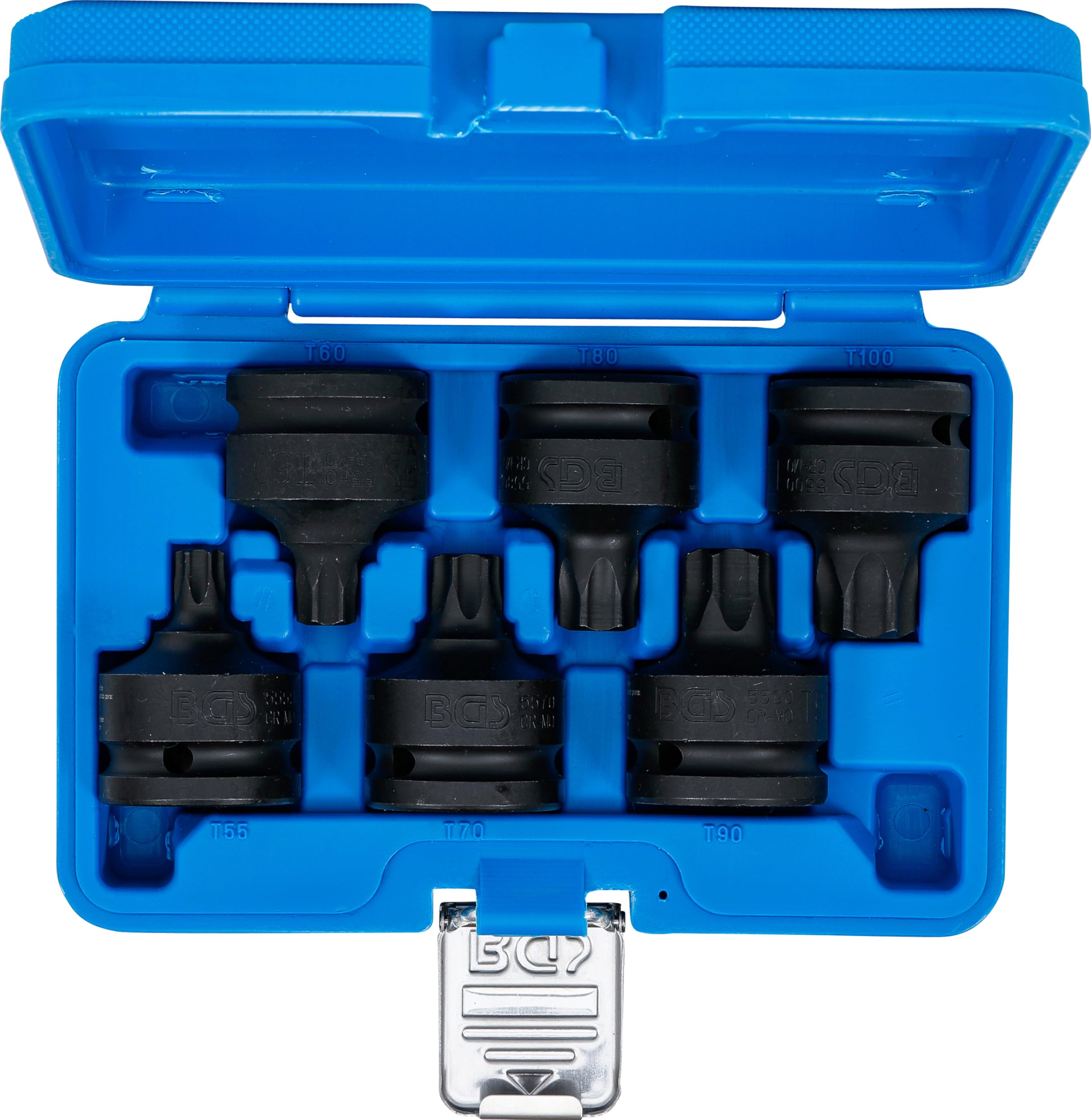 BGS 5055 | Zestaw nasadek udarowych do bitów | 20 mm (3/4") | profil T (do Torx) T55 - T100 | 6 szt.