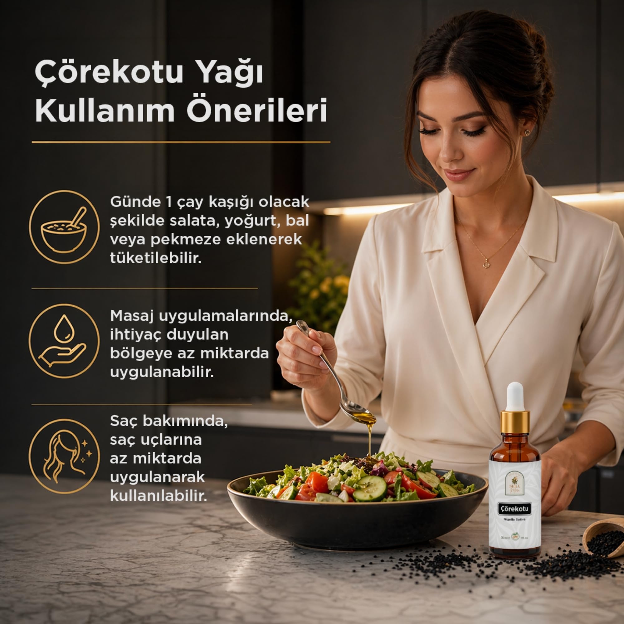 Nature For You Sera Natura Çörekotu Yağı 30 ml.%100 Saf
