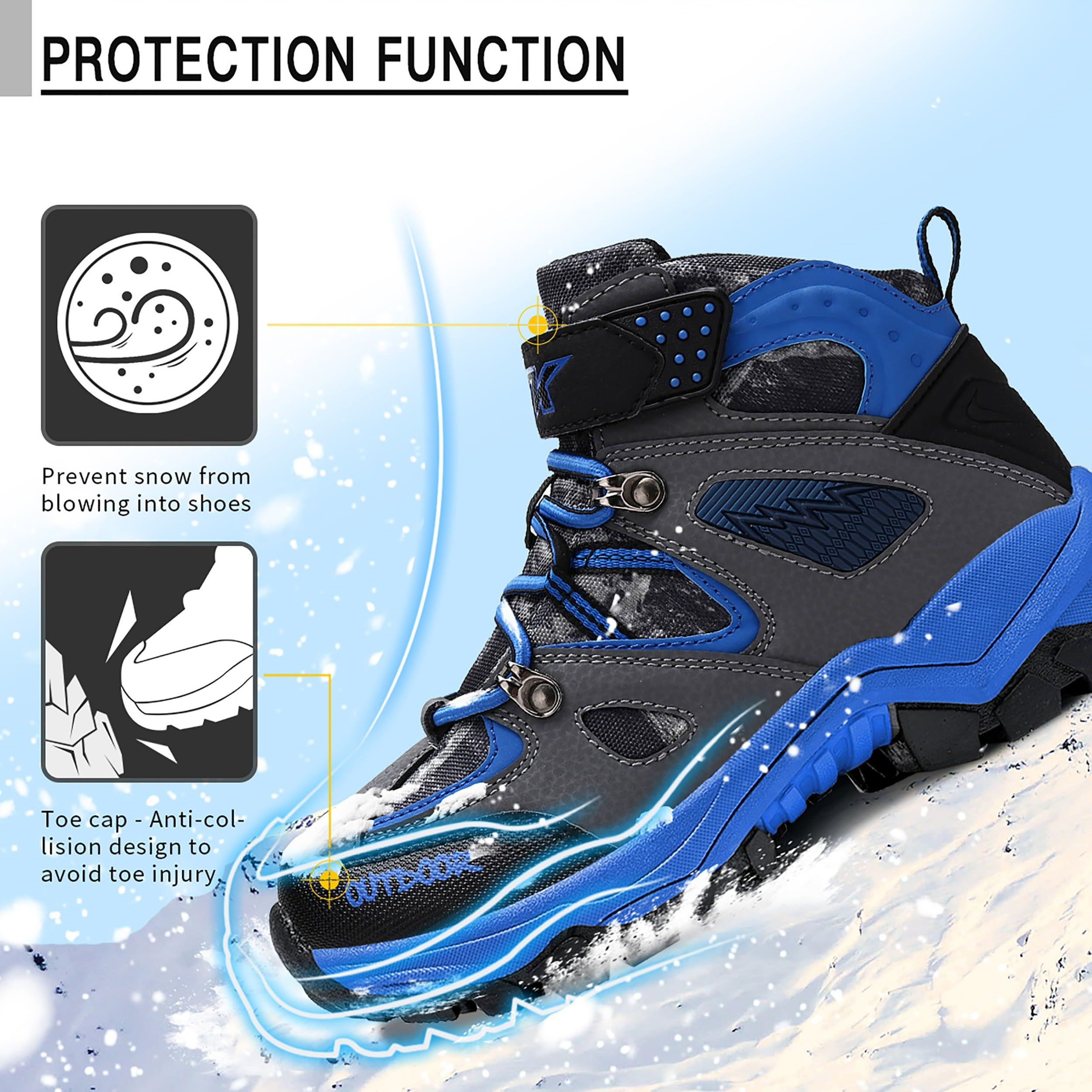VITIKE Garçon Chaussures en Coton pour Enfants Bottes de Neige Hiver Filles Chaussures de Randonnée