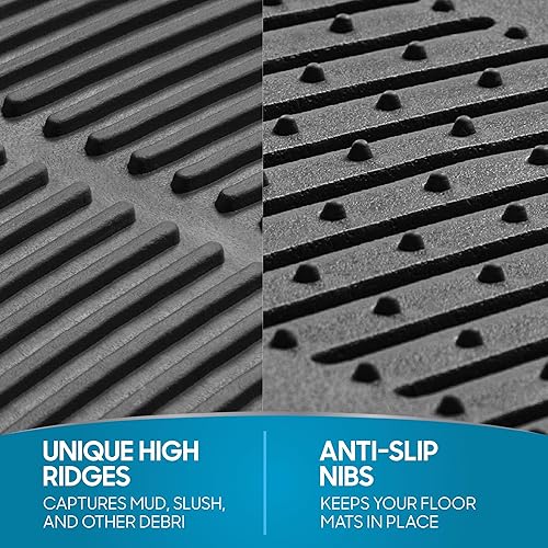 Miniatura 6 de Alfombrillas de caucho BDK para automóvil (juego de 4 piezas delanteras y traseras), gris