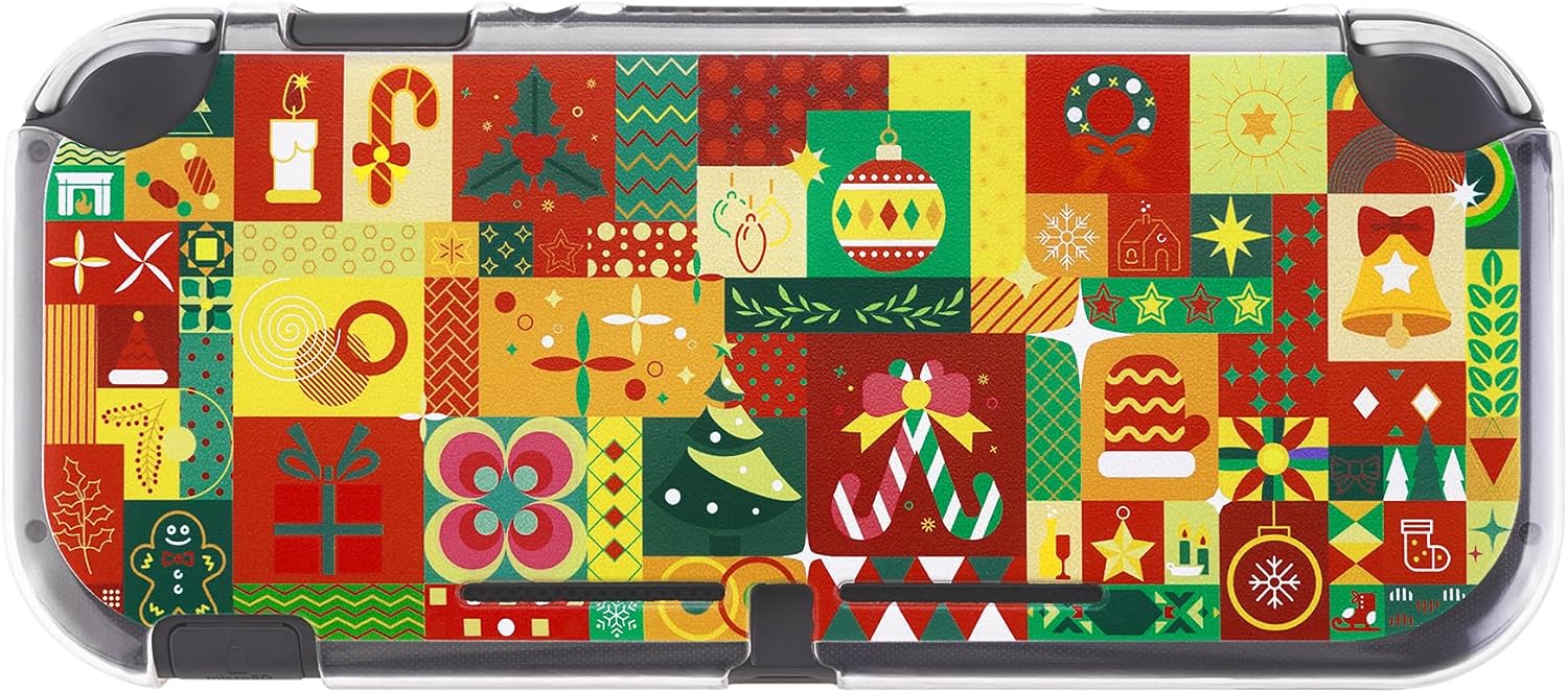 PlayVital Custom Protective Case for Nintendo Switch Lite, Soft TPU Slim Case Cover for Nintendo Switch Lite - Christmas Wrap image 4