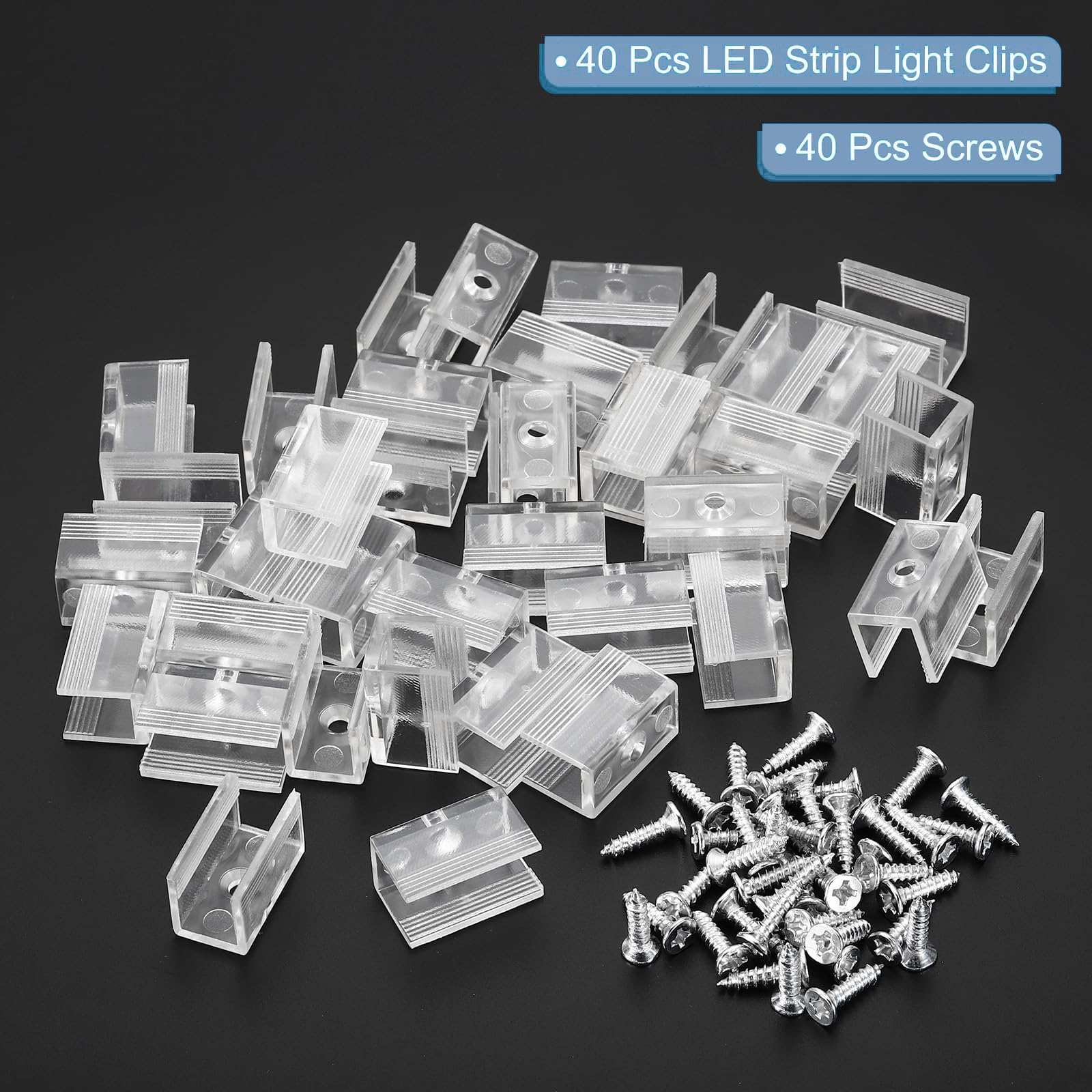 TOP-VIGOR 20Pcs LED Strip Light Clips, Waterproof Mounting Bracket Fixing Clips Plastic Clamp Holders with Screws - Image 3