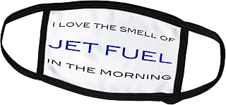 3dRose Face Mask Large, I Love The Smell of Jet Fuel in The Morning, Blue