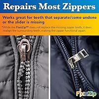 Vista 6 de FixNZip Paquete de reparación de cremallera de níquel negro pequeño, mediano y grande Reemplazo universal sin costuras deslizante para todas