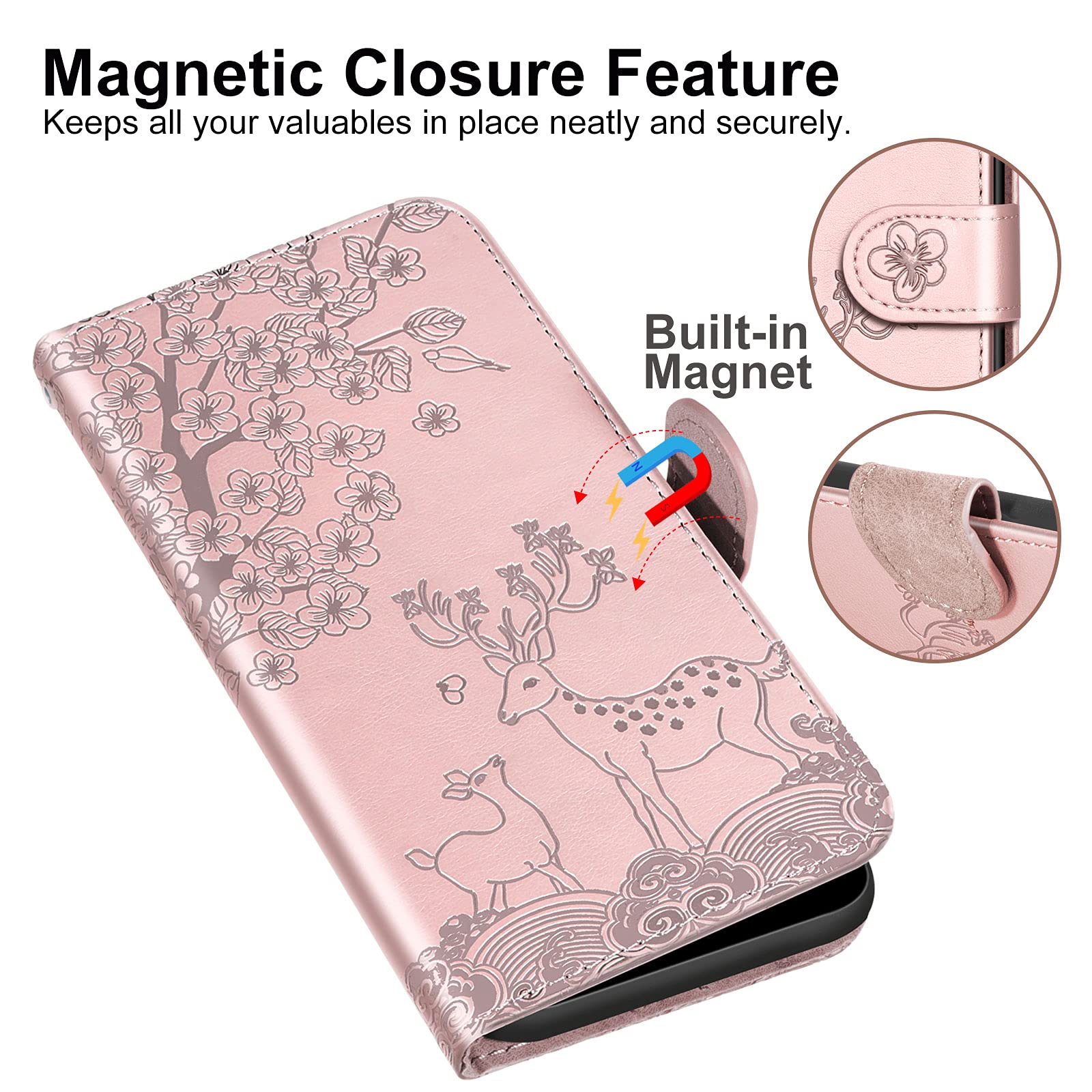 TOUCASA Cover per Xiaomi Redmi Note 10 Pro/Note 10 Pro Max,Flip Caso Custodia [Creativo Dipinto] PU Pelle Portafoglio Unico Sottile Funzione TPU Antiurto Flip Cover a Libro (Rosa Selvatica