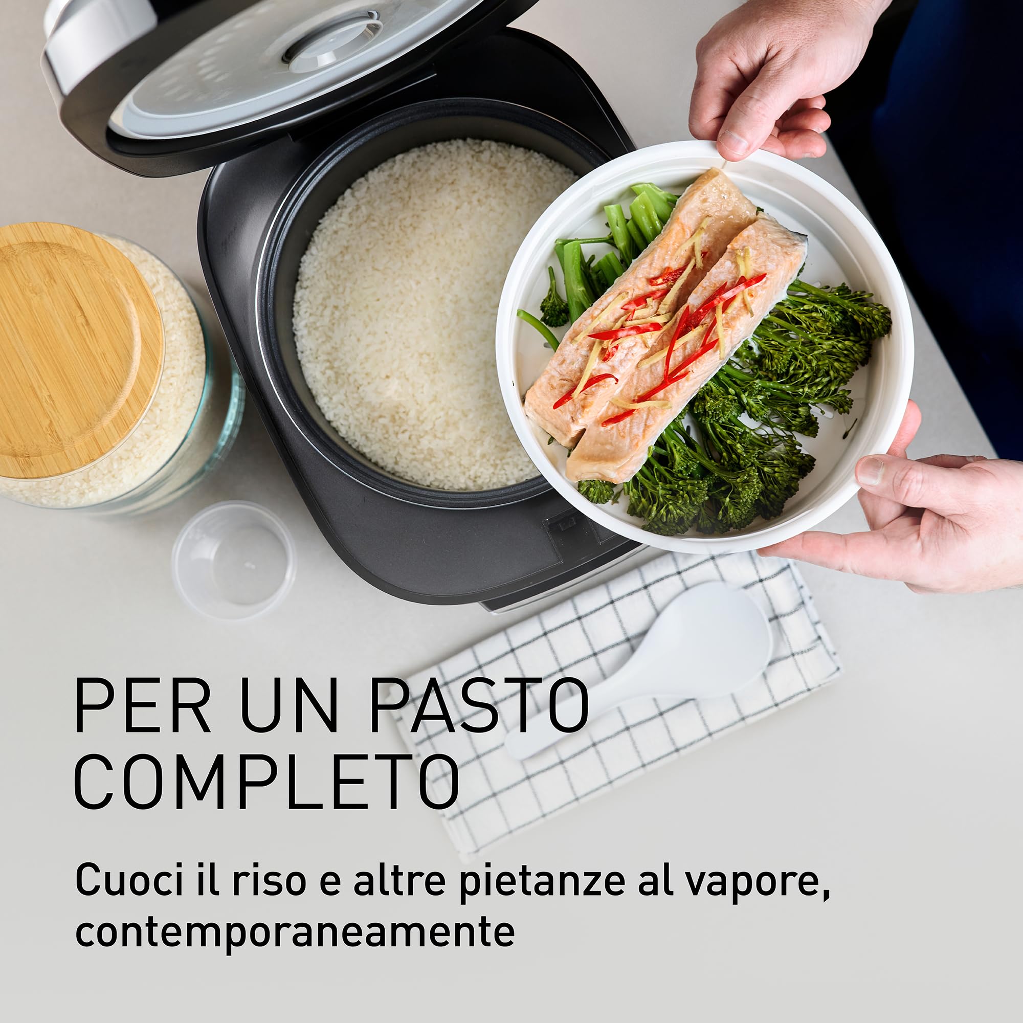 Panasonic Cuociriso Automatica con Vapore Fuzzy Logic, 1,5 litri, Nero