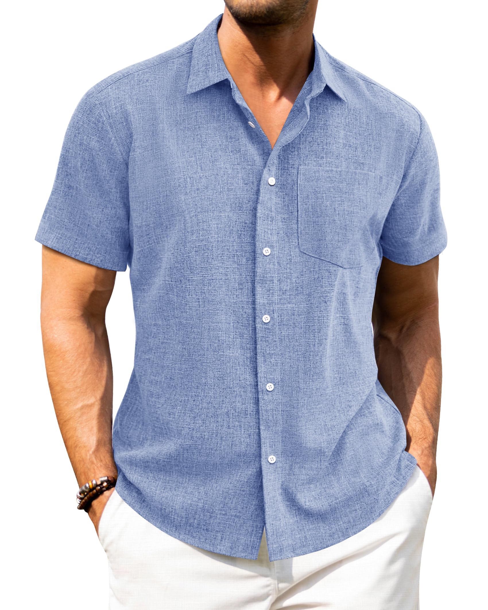 Camisa Manga Corta Hombre Camisa Hombre Oriental Cruzada Tela Tipo