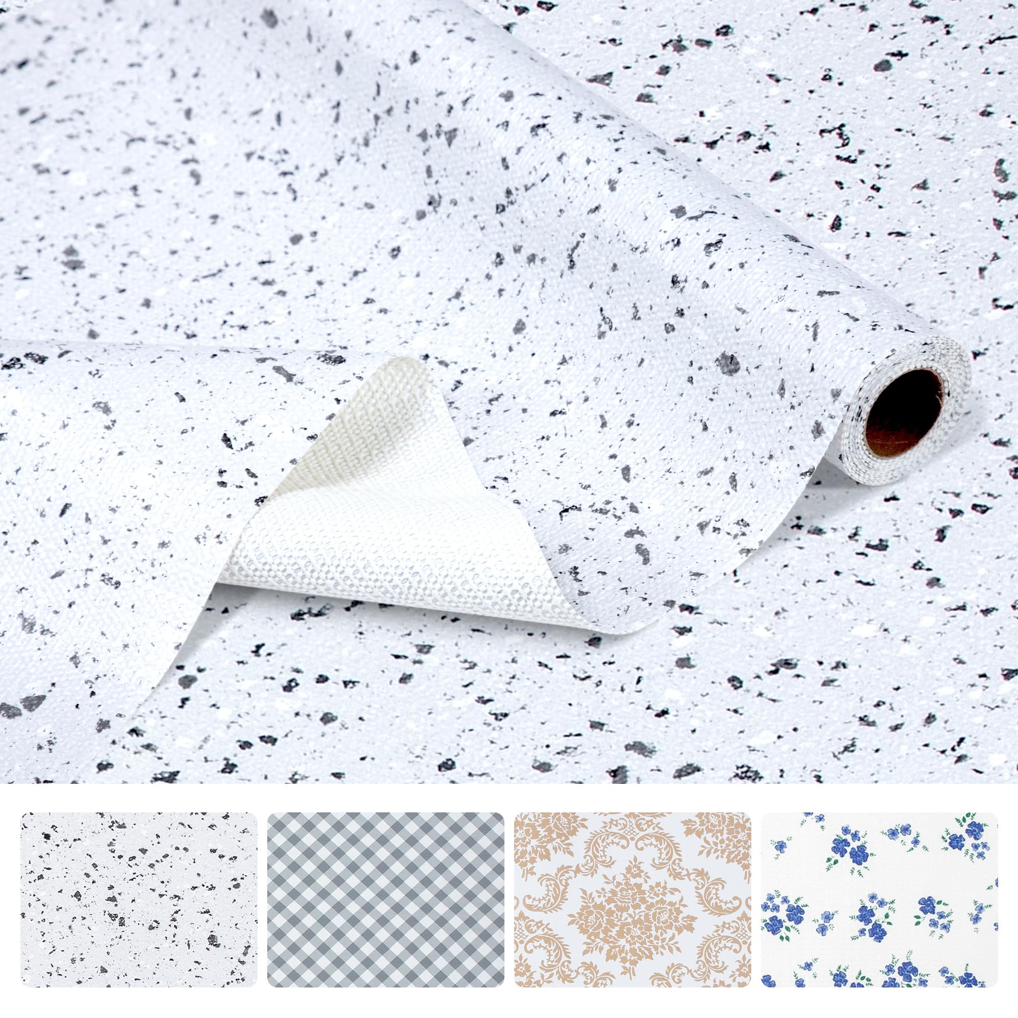 RAY STAR Shelf Liner, Non Adhesive Terrazzo Marble