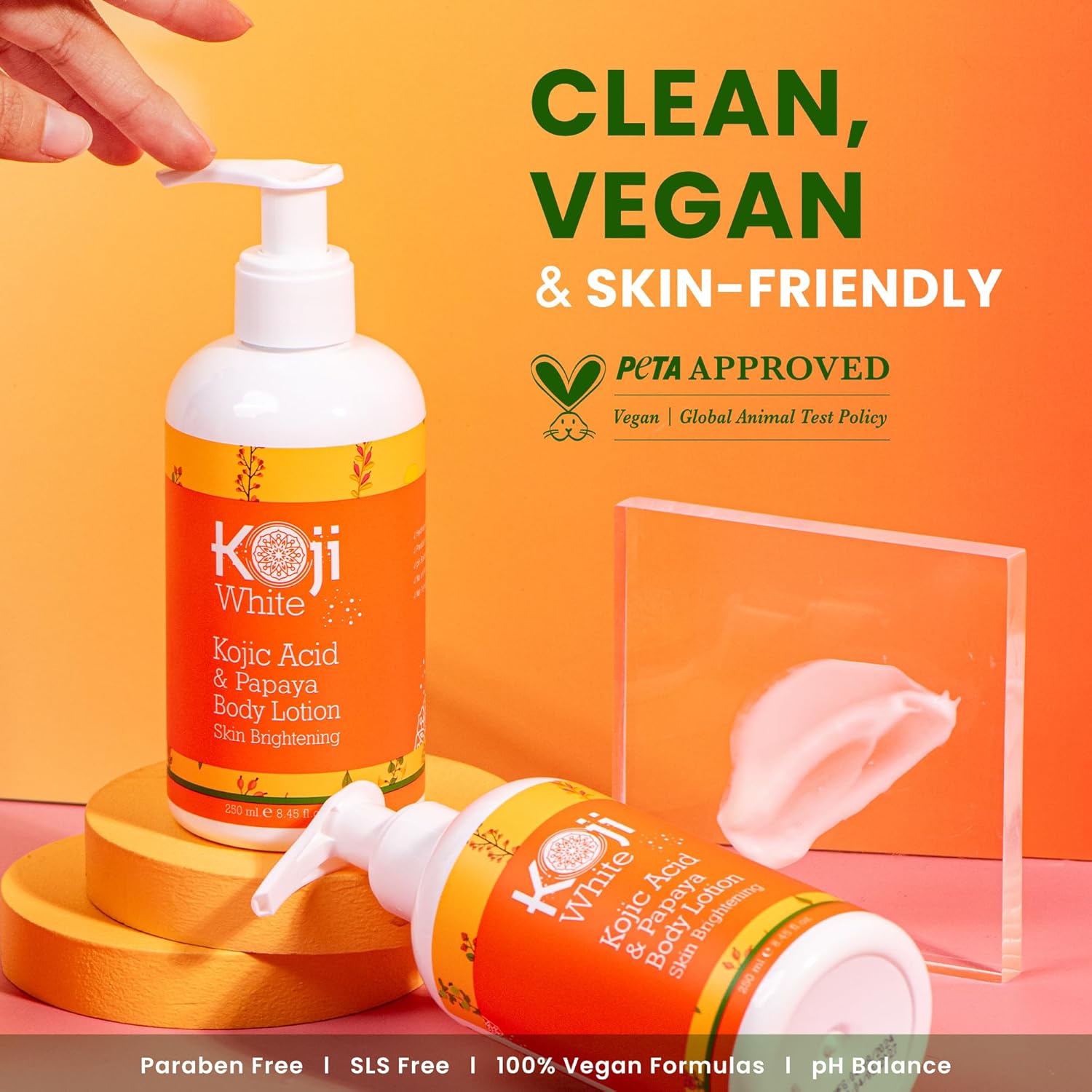 Koji White Kojic Acid & Papaya Body Lotion, Women Gift Sets for Exfoliating, Skin Brightening, Moisturizer, Radiance, Even Tone, Age Spots & Sun Damaged, Vegan, Paraben-Free, 8.45 Fl Oz (2 Bottles) - Image 5