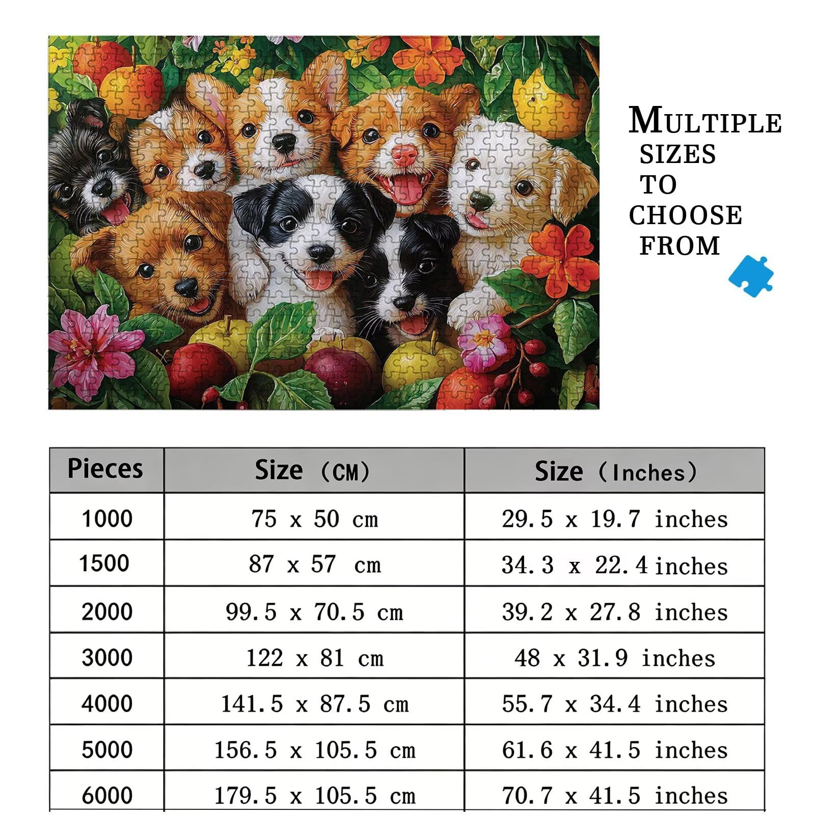 Puzzle 2000 Teile Tier, Holzpuzzle Erwachsene, Klassisches Lernspiel Puzzle Hund, Groß Impossible Jigsaw Puzzles, Wunderschönes Deko Puzzes und Geschenke, Bastelset Erwachsene 99.5 X 70.5cm 8p-111