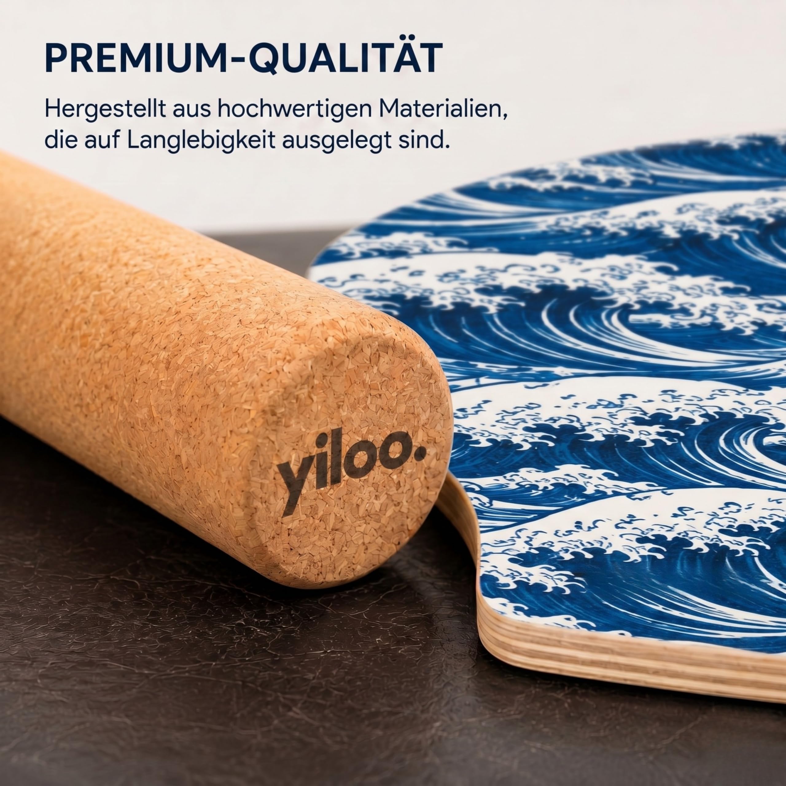 Hawaii Balance Board aus Holz – Gleichgewichtstrainer mit Rolle & Balance Ball – Handgefertigt & rutschfest für Core Training, Fitness, Surf & Koordination – bis 150 kg