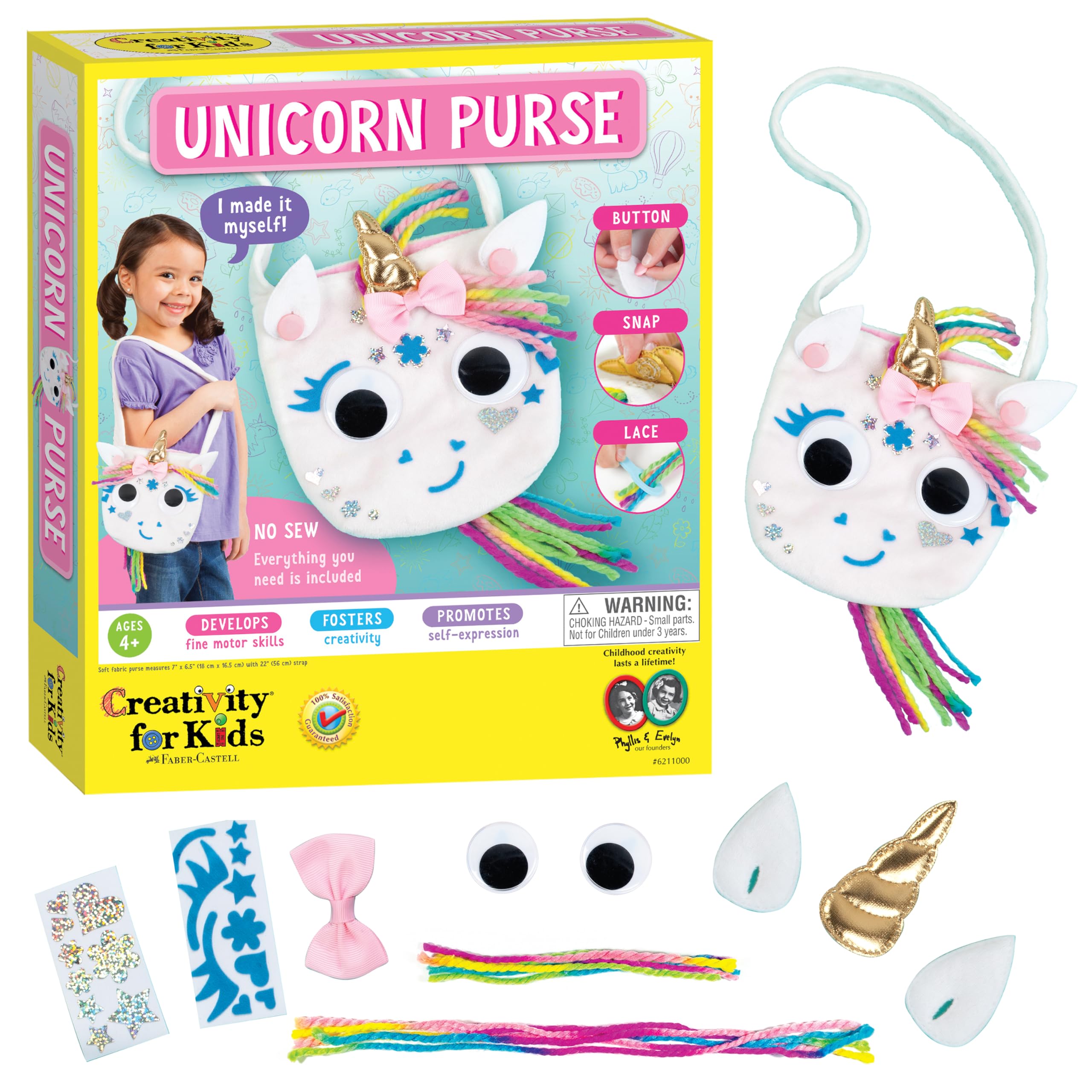 Creativity for Kids Unicorn Purse: DIY Craft - Unicorn Gifts & Girl Toys, Toddler Activities, Arts and Crafts for Girls (Ages 4+)
