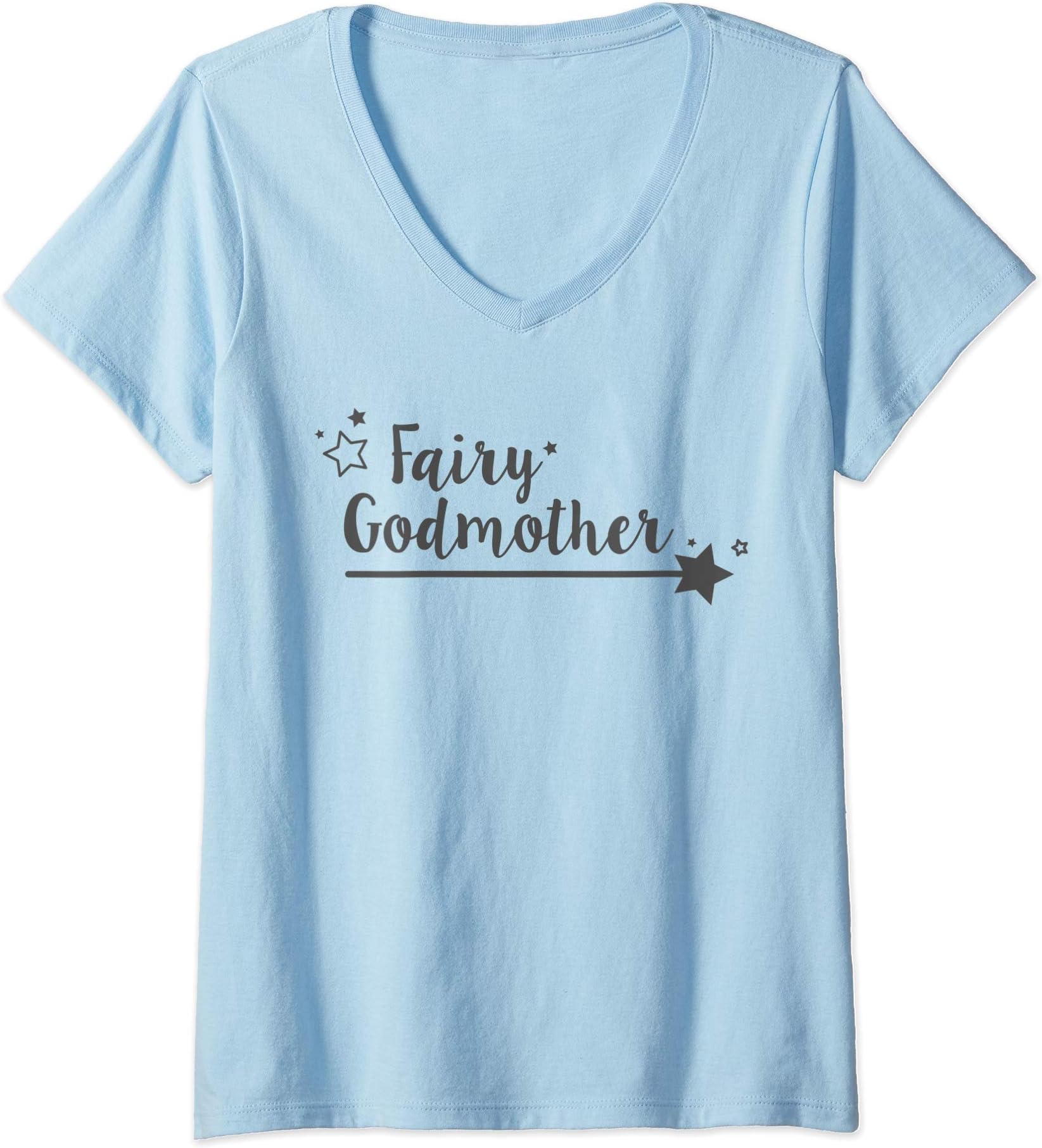 Womens Fairy Godmother Wand Star Spell Fantasy Gift V-Neck T-Shirt
