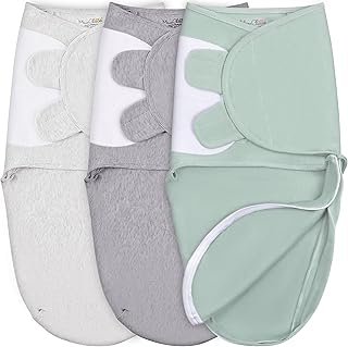 Mama Cheetah Baby Swaddle Blanket mit Zipper - 3er Pack für Neugeborene (0-3 Monate), Bio-Baumwolle, Unisex, Hüftgesundheit zertifiziert, Wickeltuch mit Reißverschluss