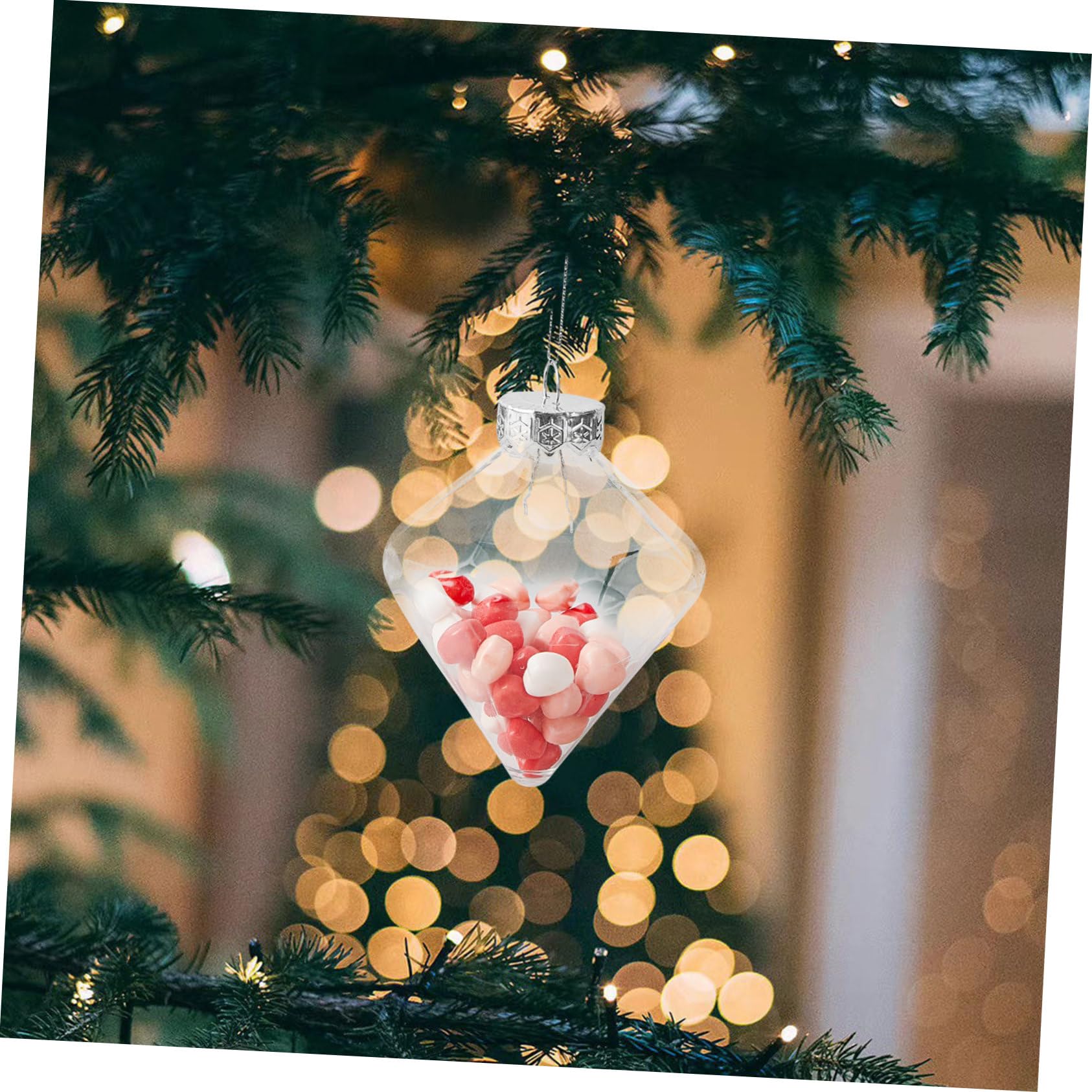 ABOOFAN 8pièces Lot de Boules De Noël Transparentes Et Incassables Plastique à Remplir pour Décoration Arbre Loisirs Manuels à Suspendre