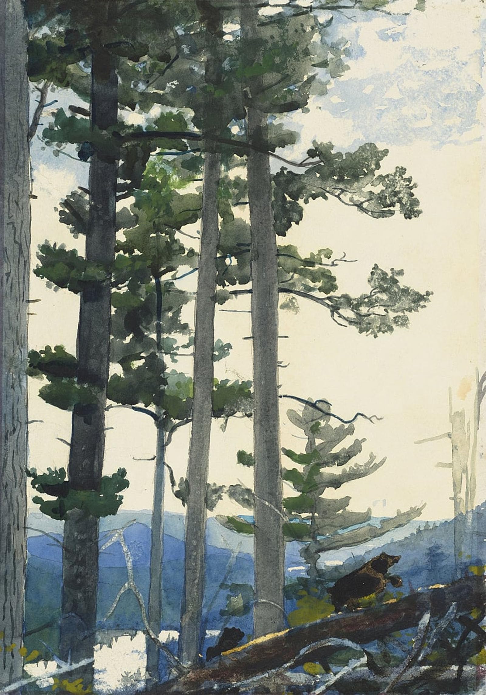 POSTERIIk Vintage Print Pop Art Landscape Artwork Old Settlers by Winslow Homer Art Prints for Office Home Decor 60x90cm