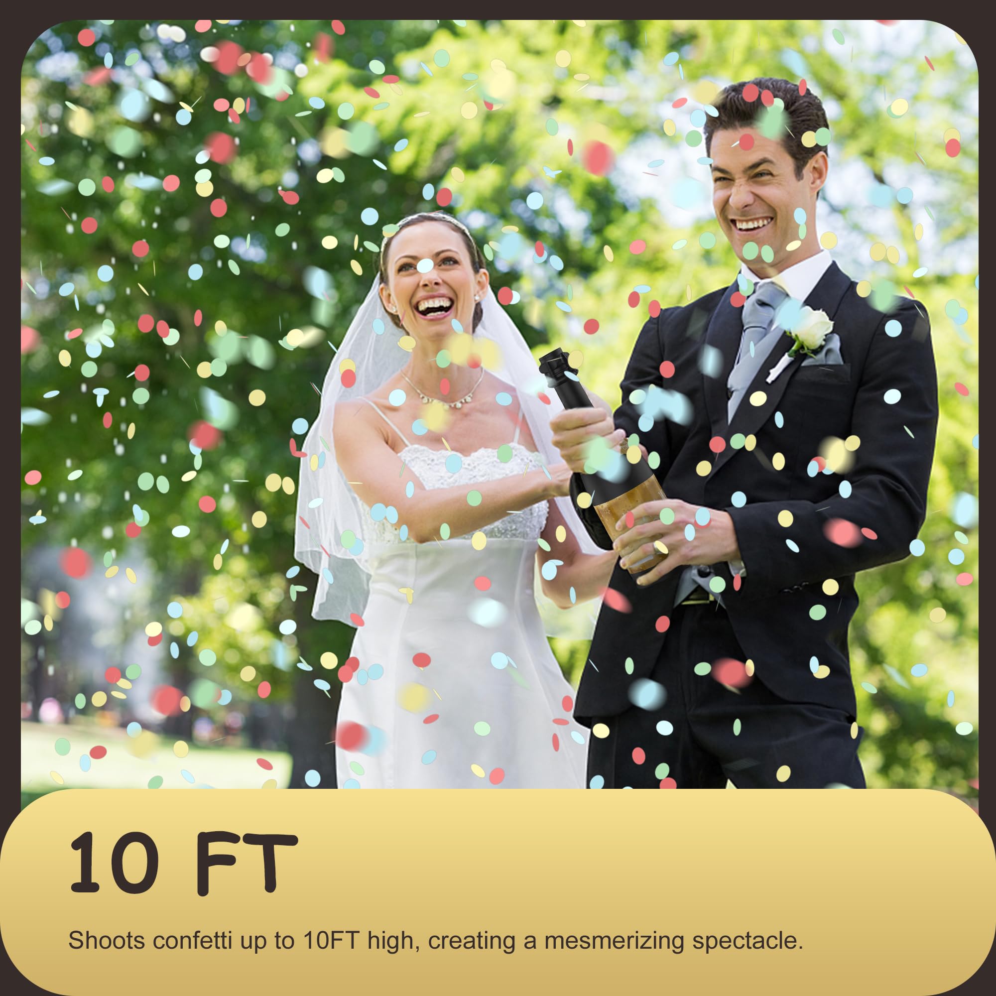 POPUPARTY Champagnerflaschen-Konfetti-Popper – 39 cm (1 Stück) – für Geburtstag, Abschlussfeier, Feier, Hochzeit, Neujahr, Party-Dekoration