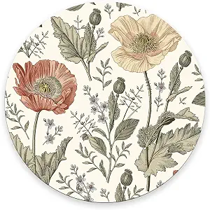 Vintage Flowers Round Mousepad