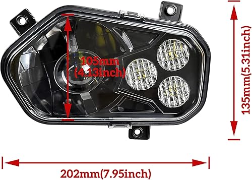 Miniatura 7 de SAUTVS Faros delanteros LED con ojo de ángel para deportista, luces delanteras LED con luces de haz alto y bajo para Polaris Sportsman 400 500 550