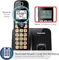Vista 5 de Panasonic KX-TGD810B - Teléfono inalámbrico con bloqueo de llamadas avanzado, identificación de llamadas bilingüe, pantalla grande de alto