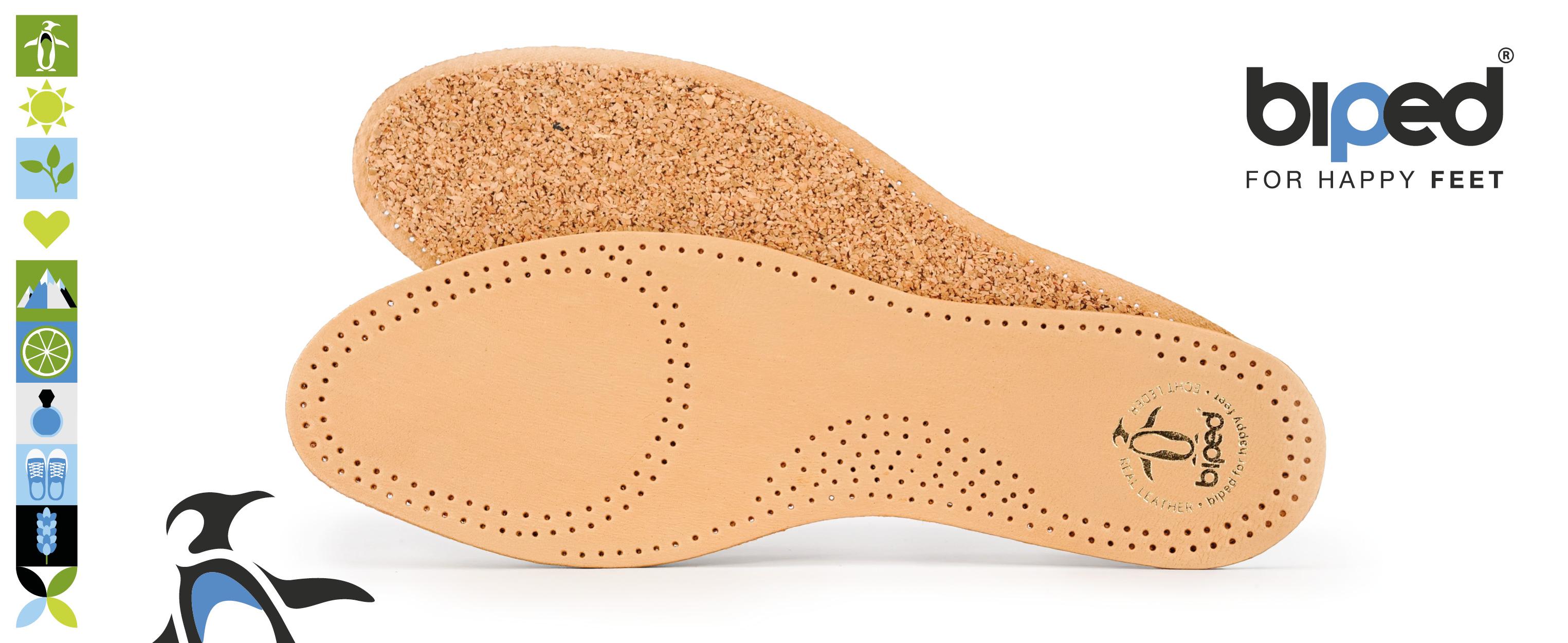 Biped Solette In Pelle Con Vero Sughero Naturale – Solette In Pelle Conciata Al Vegetale - Solette Di Sughero Contro La Sudorazione Dei Piedi - Per Scarpe Da Donna E Da Uomo - Foto 6