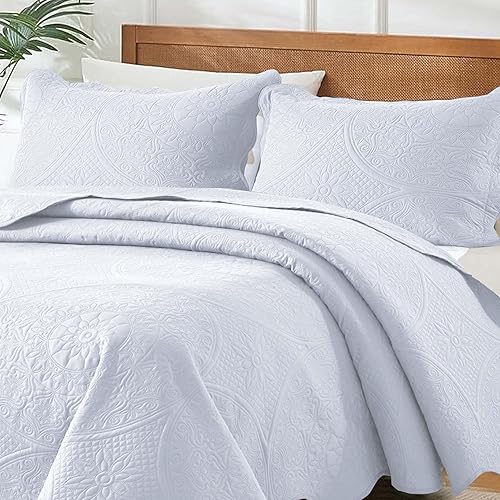 Miniatura 10 de MOONLIGHT20015 Colcha acolchada matrimonialQueen de 90 x 96 pulgadas con 2 fundas de almohada para decoración de dormitorio, colcha reversible en