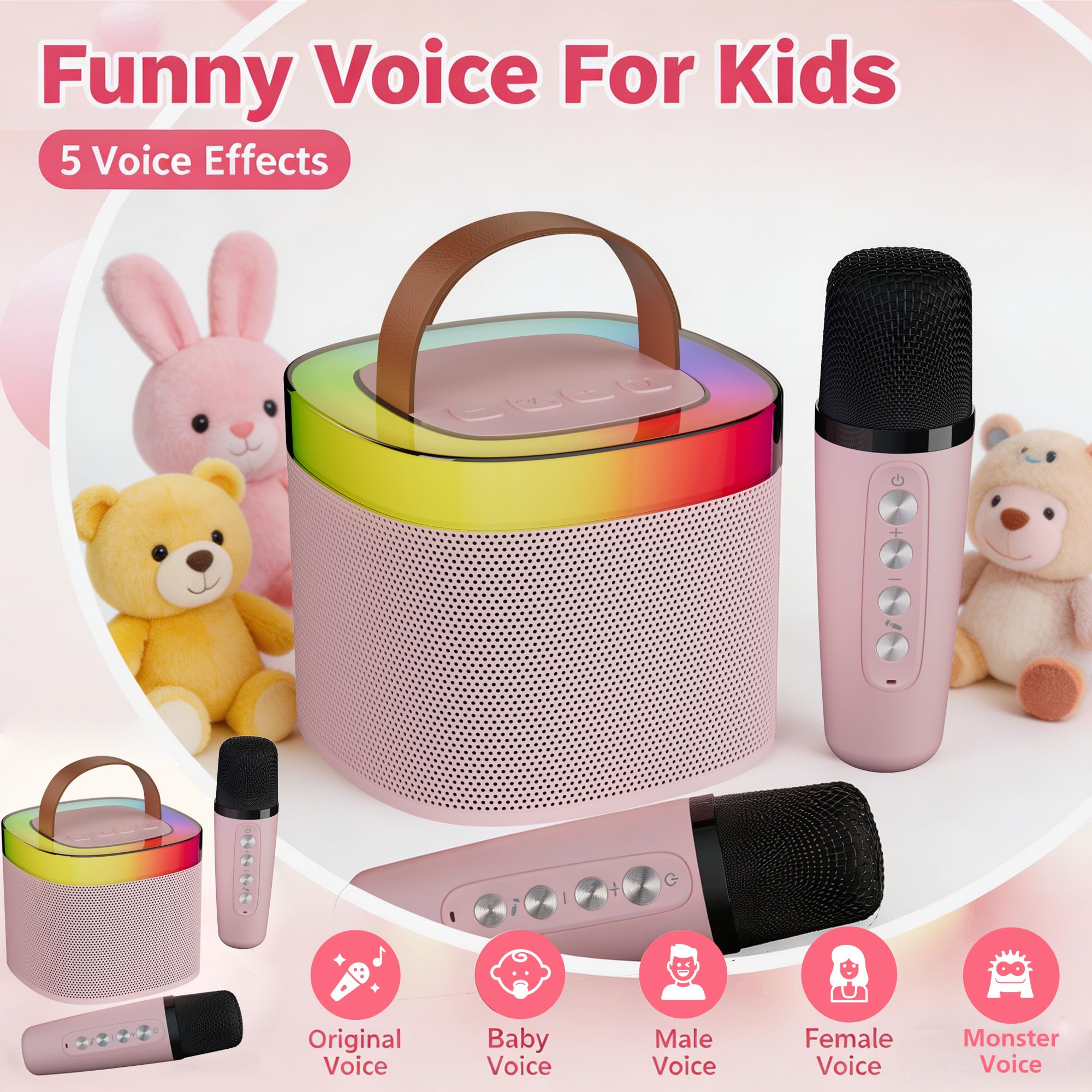Macchina Karaoke Bluetooth, Rosa