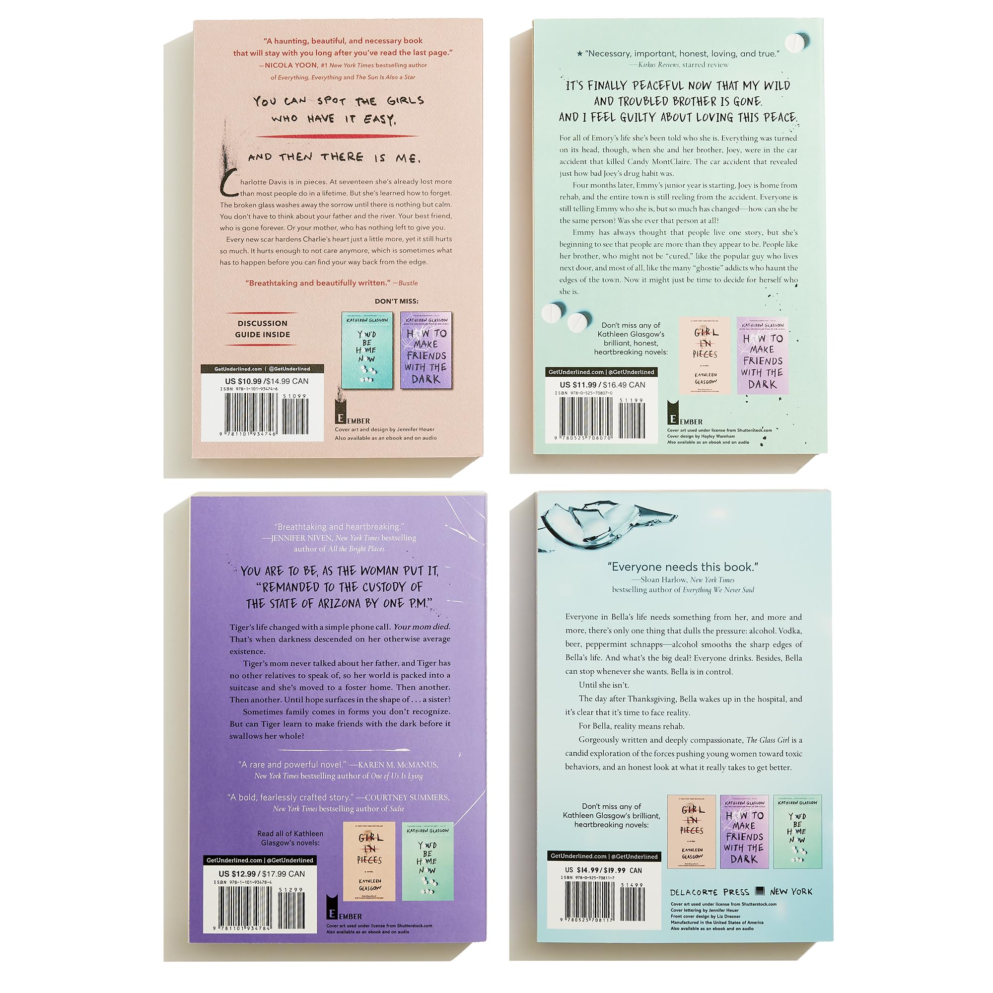 Kathleen Glasgow Boxed Set: Girl in Pieces / How to Make Friends With the Dark / You'd Be Home Now / the Glass Girl