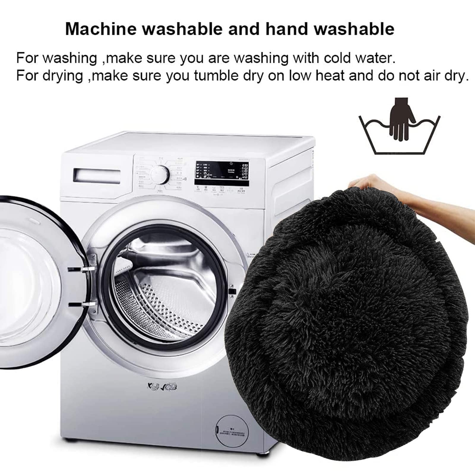 Nisrada Dog Bed for Small Medium Large Dogs, 24 inch Calming Dogs Bed, Washable-Round Cozy Soft Pet Bed for Puppy and Kitten with Slip-Resistant Bottom