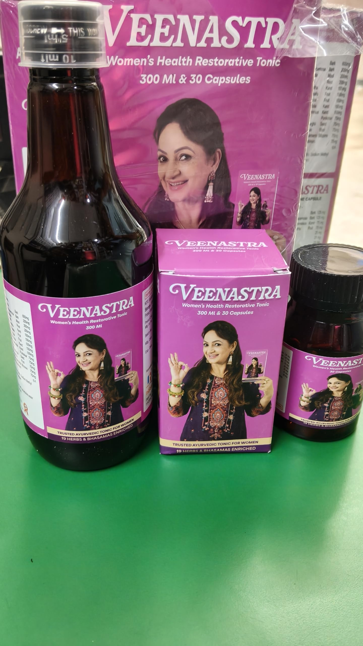 Veenastra Women's Health Restorative Tonic, 300 ml & 30 Capsules | Ayurvedic Formula, 19 Herbs & Bhasamas, Combo Pack, Trusted for Women, Capsules Included-image-49