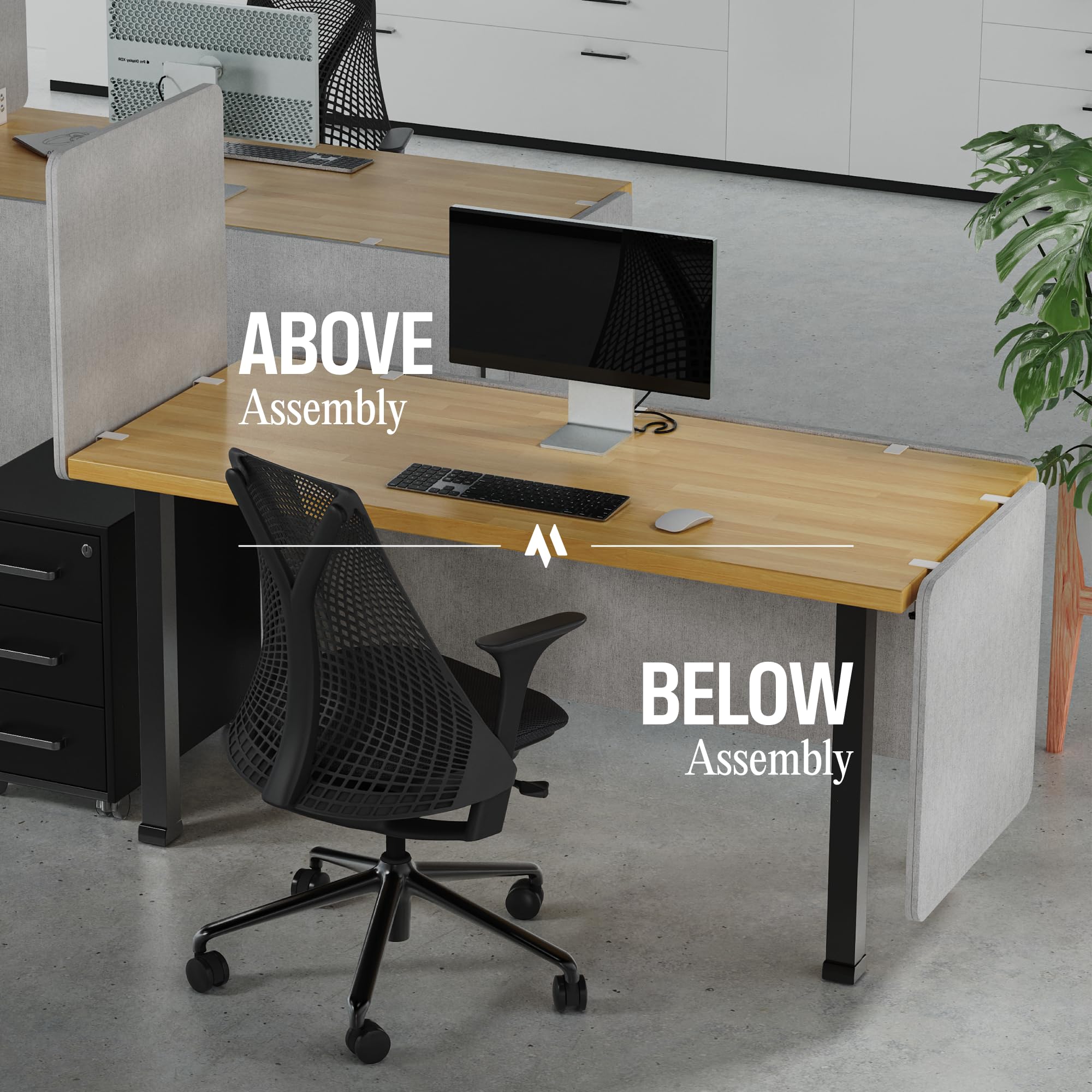 Condition photo showing New/Like New for universal desk privacy panel heavy-duty desk divider & office partition - privacy screen for workspaces & cubicles (1-pack, 48" x 24")