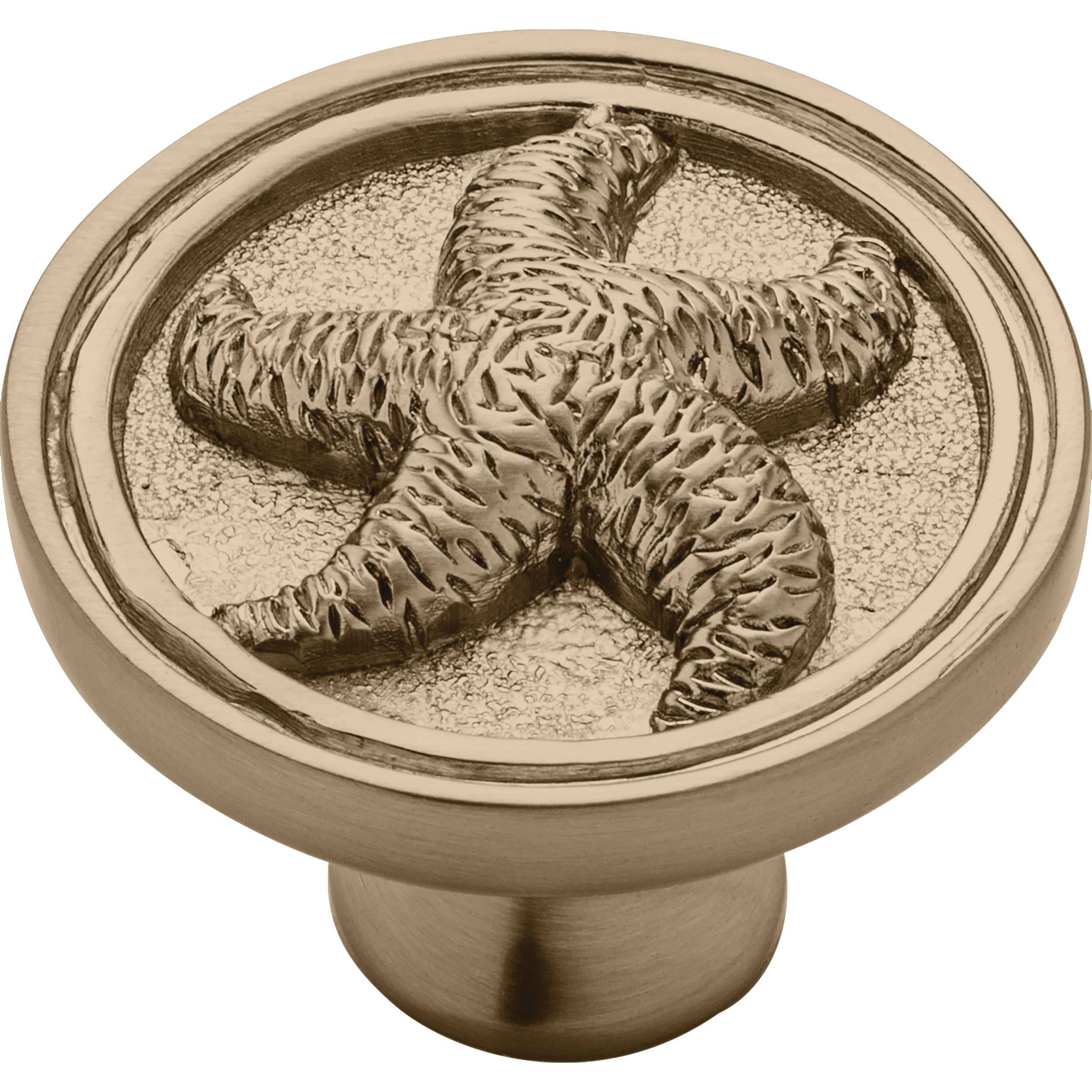 Franklin Brass Seaside Cottage Starfish (5-Pack) Cabinet Knobs | Champagne Bronze Handles for Dresser Furniture Drawers/Kitchen/Door/Bathroom | 1-7/16