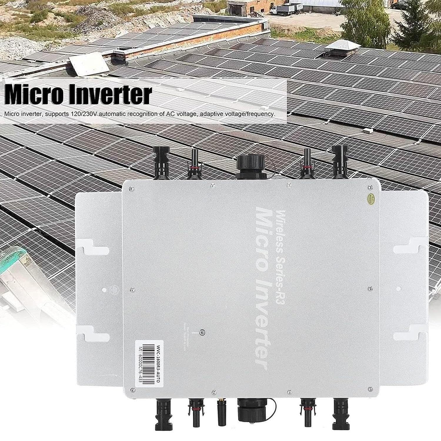 Inverter a griglia solare, Micro Inverter da 1400 W, sistema di collegamento a griglia solare, inverter di alimentazione solare fotovoltaico, 120 V 230 V, identificazione automatica e impermeabilità