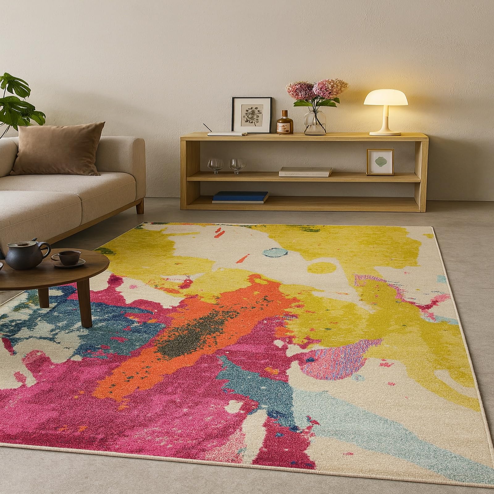 Tapis pour chambre et décoration maison style abstrait moderne