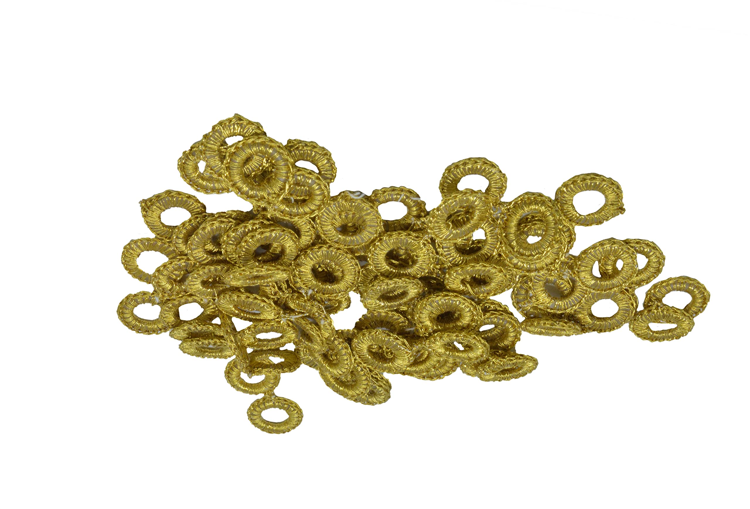 CRAFT LOVE Round Crochet Thread Rings Mirror Frames for Embroidery & Craft - Pack of 100 Rings (Size : 1.5 cm) (Golden)-image-26