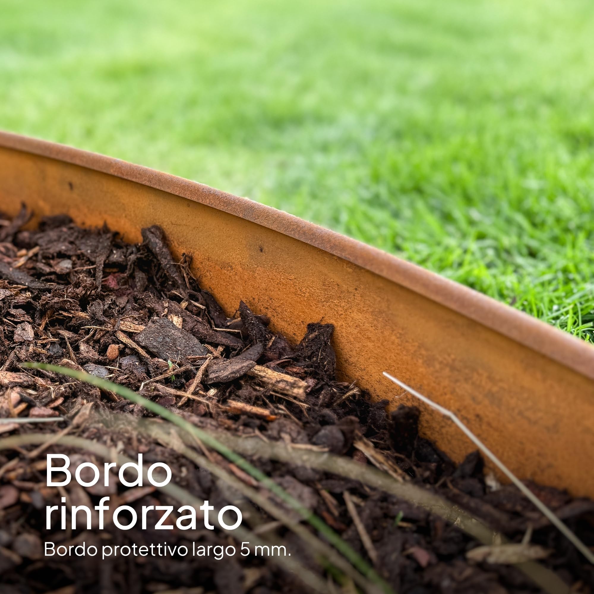 UNIGARDIA Bordura per Aiuola in Acciaio Corten 5 m, Altezza 10 cm