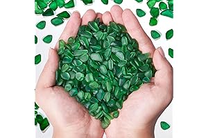 QQEKEKAKA® 1 LB Seaglass Beads Green Mermaid Tears Stones