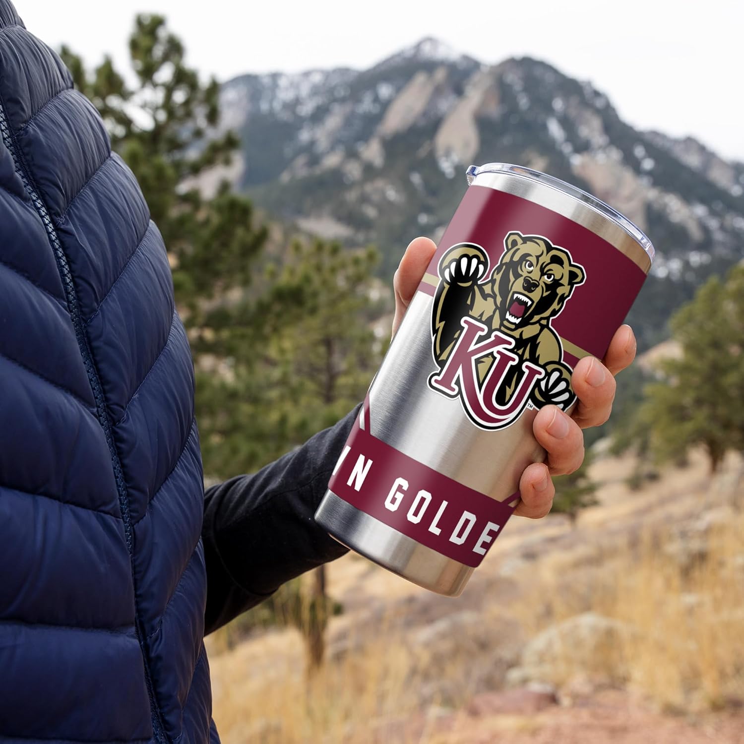 Rico Industries NCAA Kutztown Golden Bears Standard 20oz Stainless Steel Tumbler with Lid - Great For Coffee, Tea, Water or Cocktails - Image 2