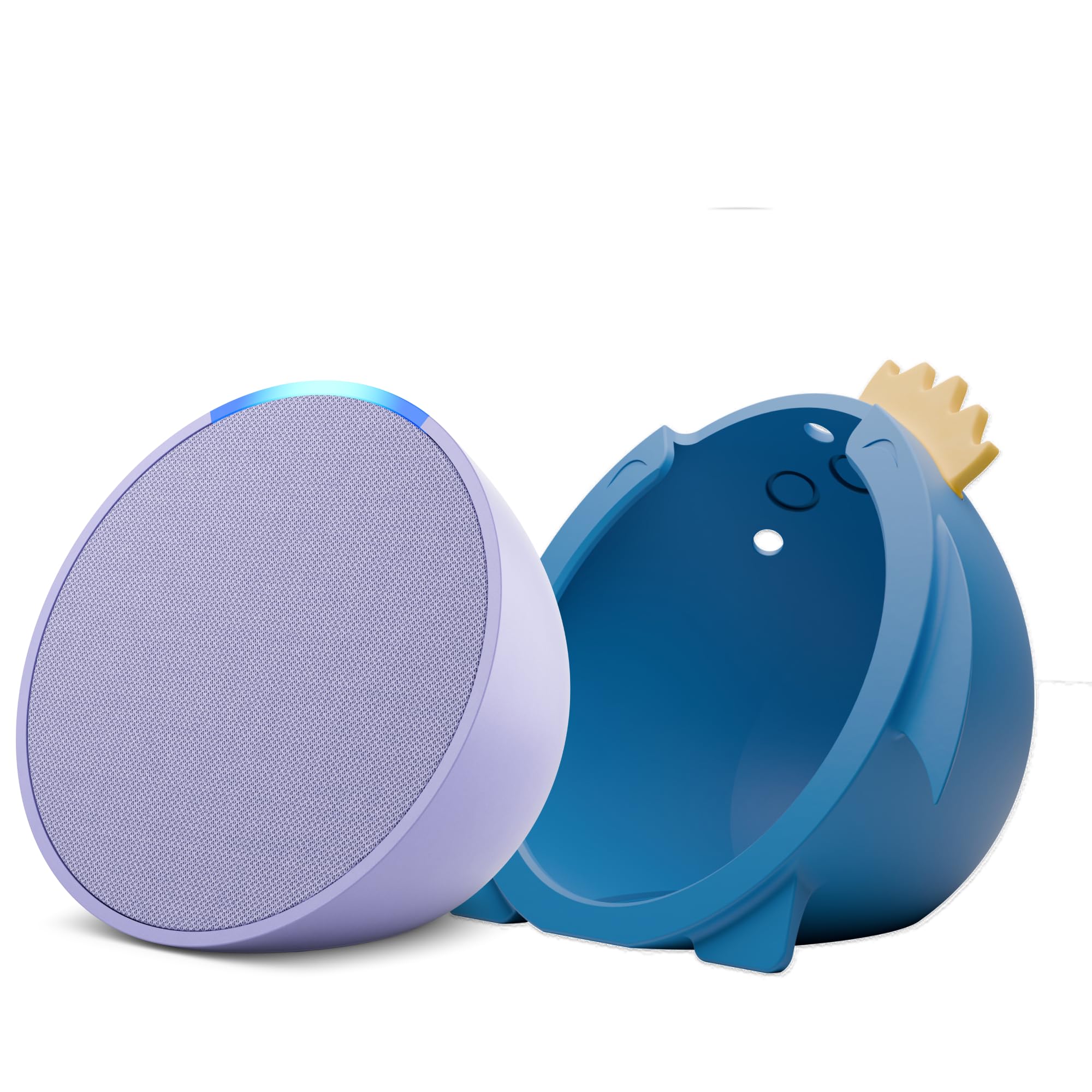 Amazon Echo Pop (Purple) Smart Bluetooth Speaker | Combo for Kids aged 4+ years with Shark Sleeve by BonKaso | Interactive learning, stories, rhymes & hands-free fun | Limited Edition | Alexa for Kids