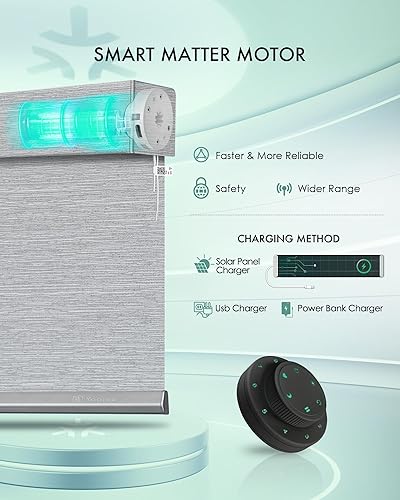 Miniatura 122 de Yoolax Persianas inteligentes, persianas enrollables motorizadas, persianas automáticas para ventanas, persianas motorizadas compatibles con Alexa