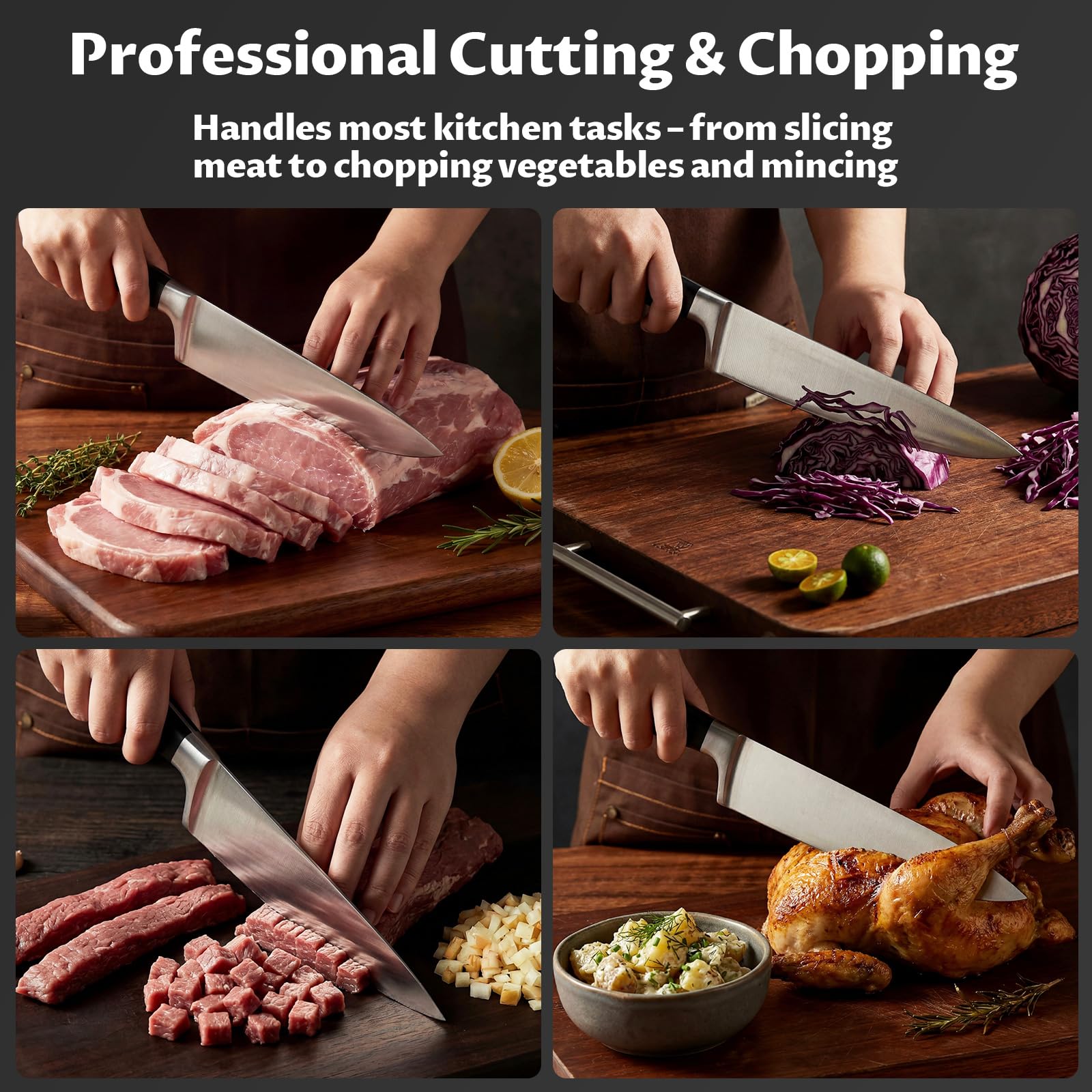 OAKSWARE 8 Inch Chef Knife, German High Carbon Stainless Steel Knife — Amazon image 6