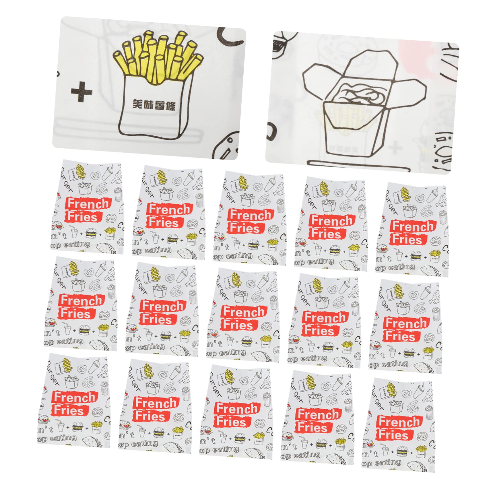 300piezas Bolsa De Papel Prueba De Aceite Para Comida Desechable Bolsa Para Papas Fritas y Snacks Para Envasar Alimentos y Llevar Eventos o Picnics