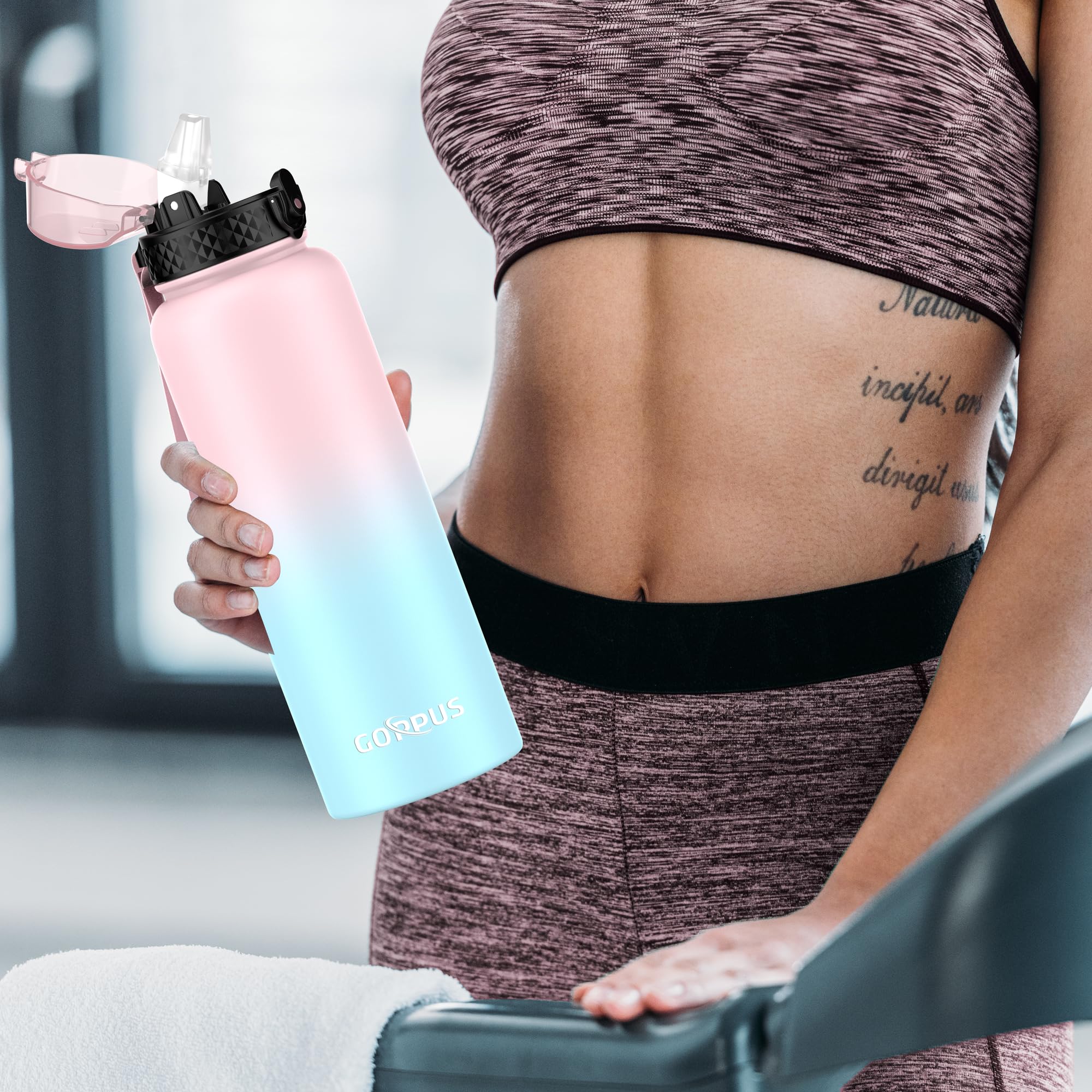 GOPPUS 750l/24oz Borraccia Inossidabile con Cannuccia Borraccia per