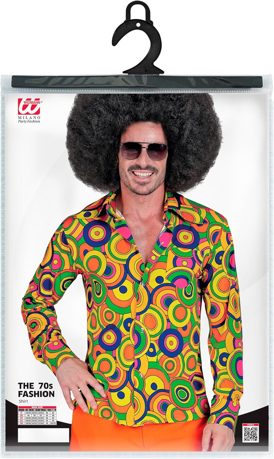 W WIDMANN MILANO Party Fashion - Men's 70s Disco Shirt Carnival Costumes