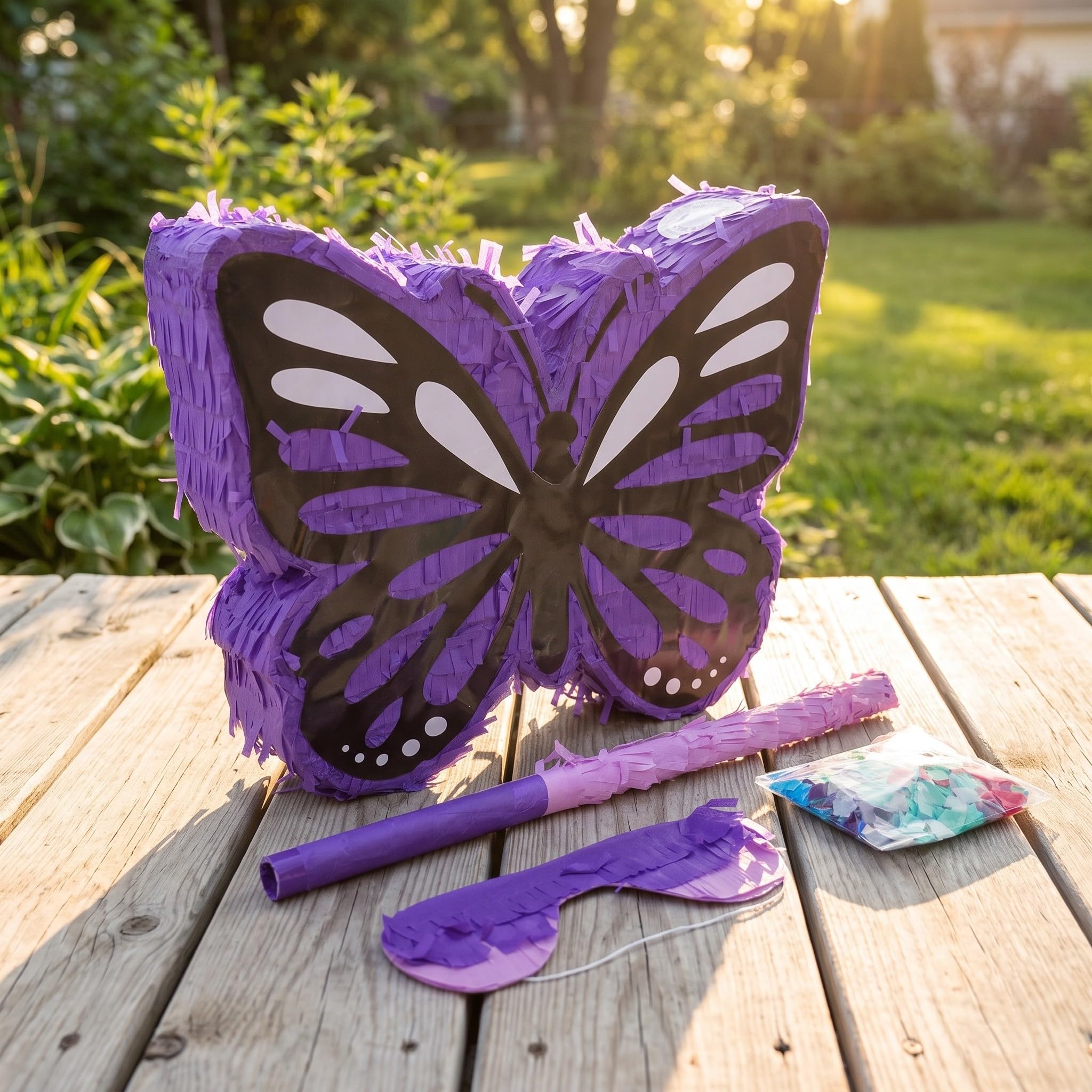OUNONA 1 juego de piñata de morada con máscara y bate para golpear.